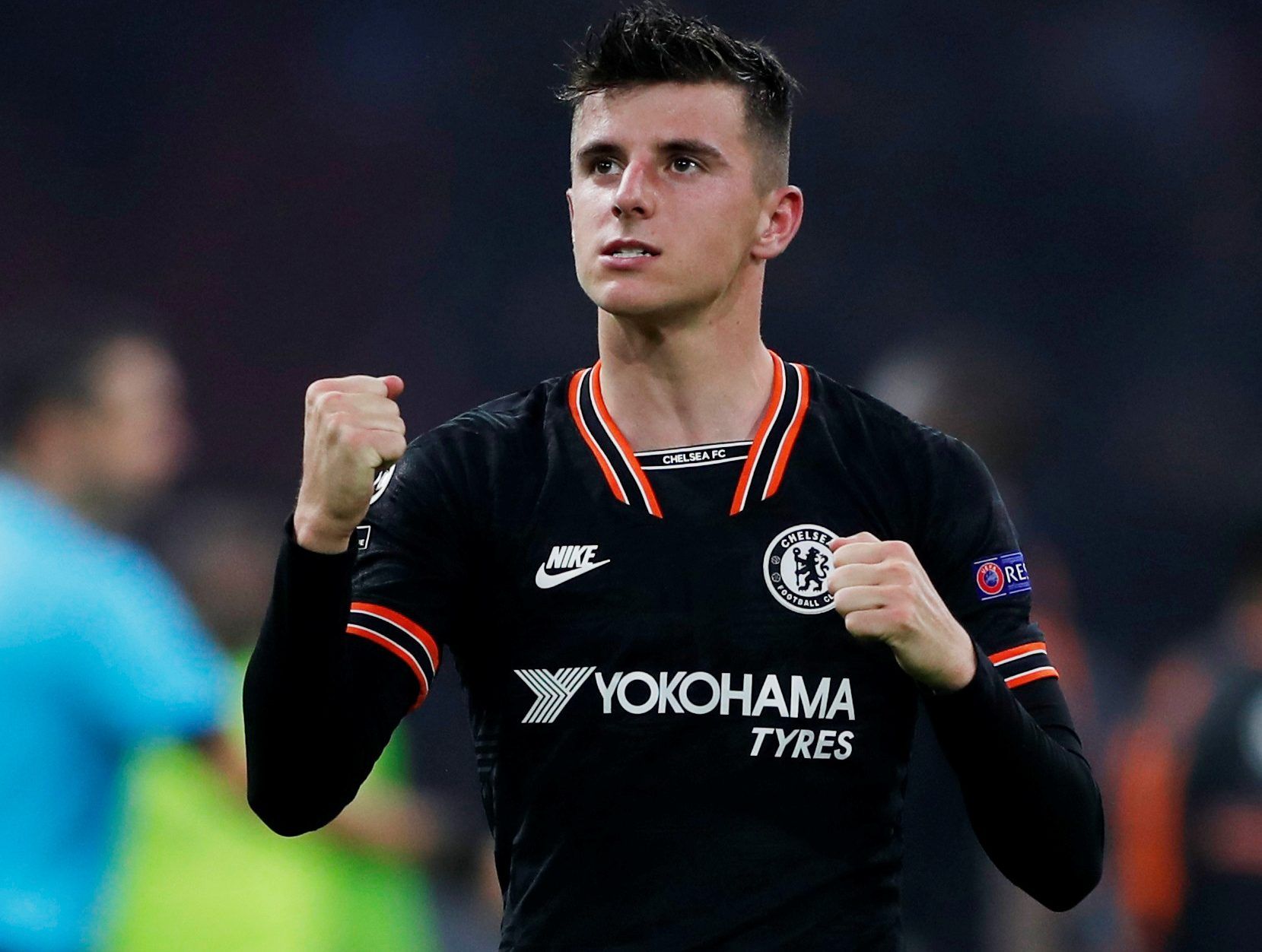 Soccer Football - Champions League - Group H - Ajax Amsterdam v Chelsea - Johan Cruijff Arena, Amsterdam, Netherlands - October 23, 2019     Chelsea's Mason Mount celebrates after the match   Action Images via Reuters/Lee Smith