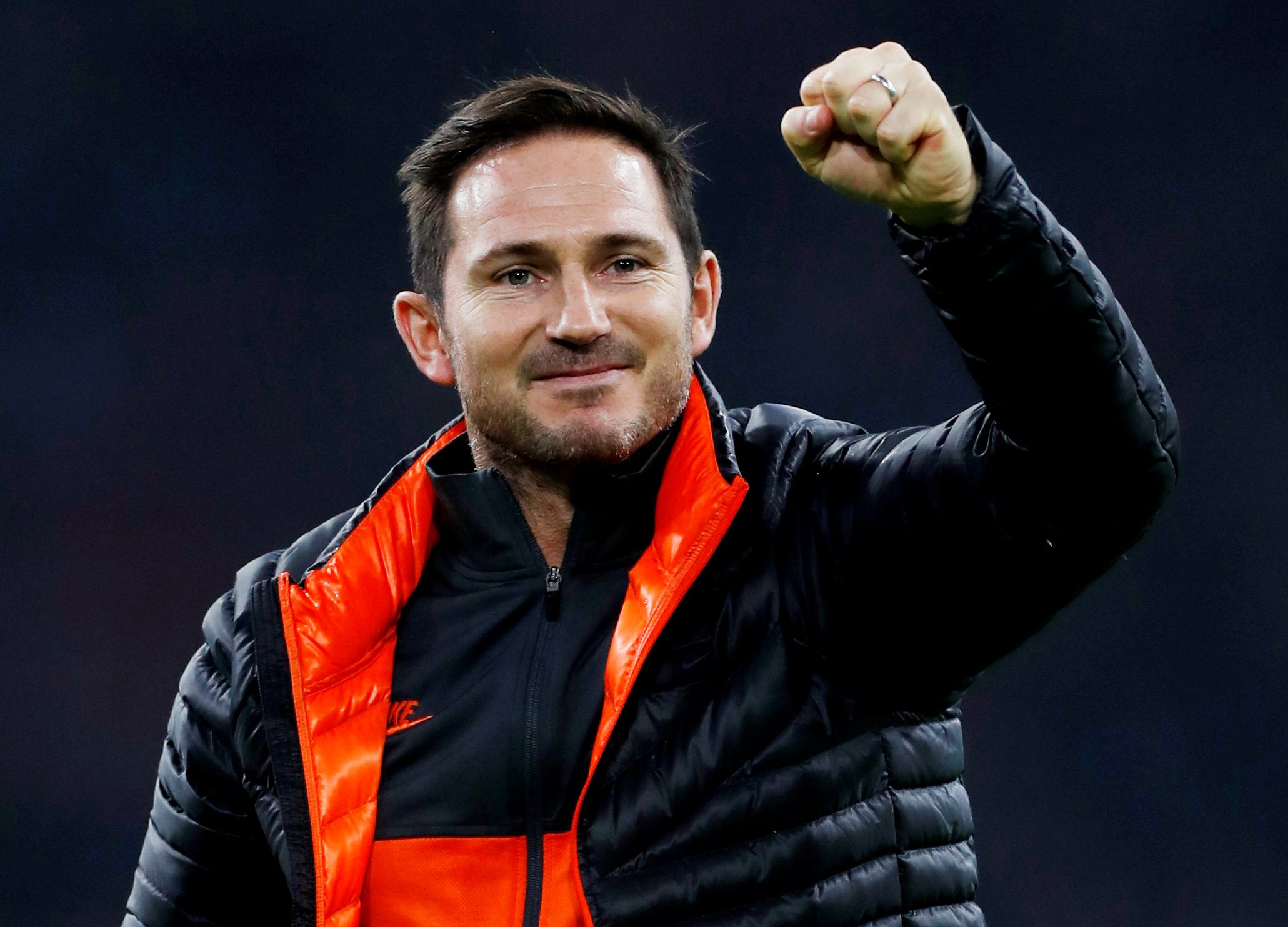 Soccer Football - Champions League - Group H - Ajax Amsterdam v Chelsea - Johan Cruijff Arena, Amsterdam, Netherlands - October 23, 2019     Chelsea manager Frank Lampard celebrates after the match   Action Images via Reuters/Lee Smith