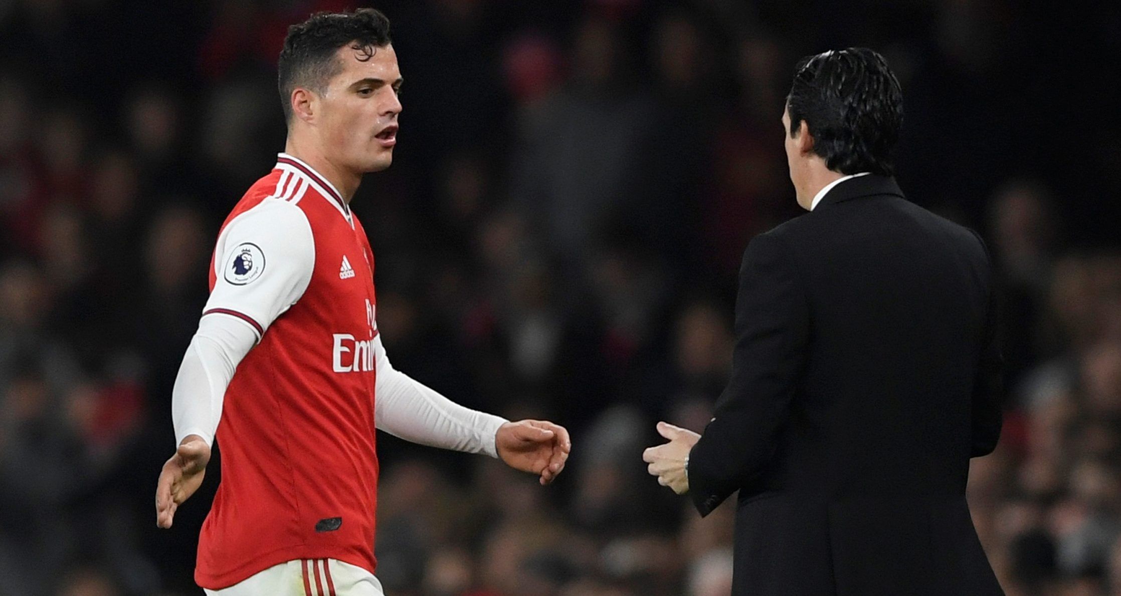 Soccer Football - Premier League - Arsenal v Crystal Palace - Emirates Stadium, London, Britain - October 27, 2019  Arsenal's Granit Xhaka reacts after being substituted   Action Images via Reuters/Tony O'Brien  EDITORIAL USE ONLY. No use with unauthorized audio, video, data, fixture lists, club/league logos or 