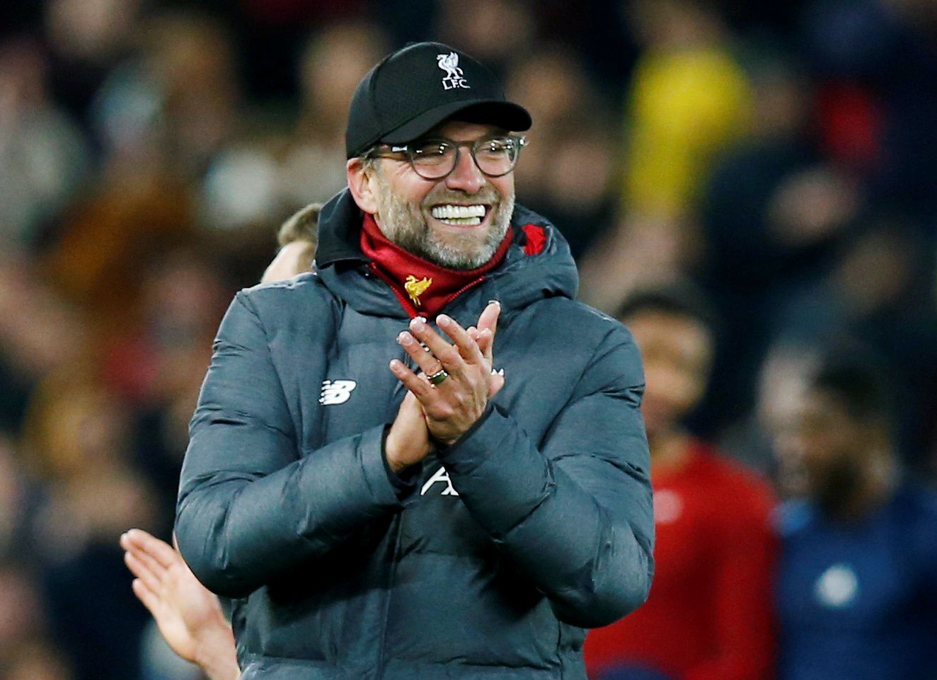 Soccer Football - Carabao Cup - Fourth Round - Liverpool v Arsenal - Anfield, Liverpool, Britain - October 30, 2019  Liverpool manager Juergen Klopp celebrates after the match   REUTERS/Andrew Yates  EDITORIAL USE ONLY. No use with unauthorized audio, video, data, fixture lists, club/league logos or 