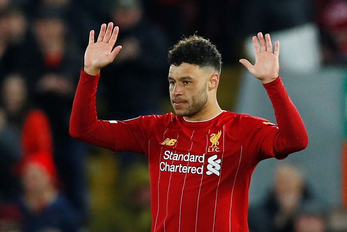 Soccer Football - Carabao Cup - Fourth Round - Liverpool v Arsenal - Anfield, Liverpool, Britain - October 30, 2019  Liverpool's Alex Oxlade-Chamberlain celebrates scoring their third goal  Action Images via Reuters/Jason Cairnduff  EDITORIAL USE ONLY. No use with unauthorized audio, video, data, fixture lists, club/league logos or 