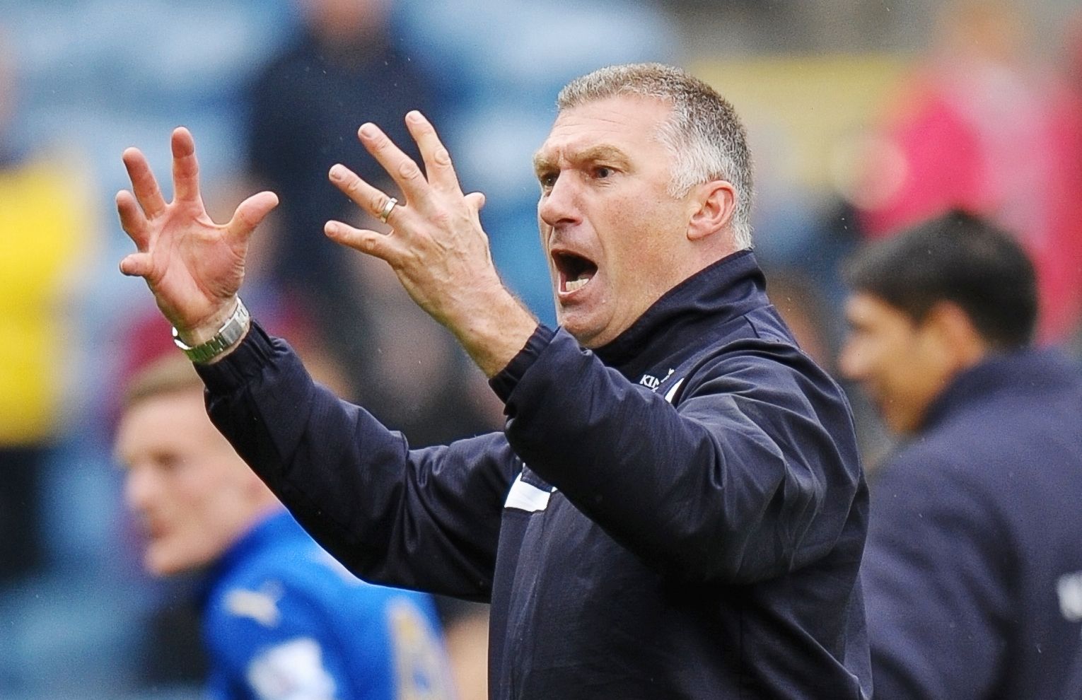 Football - Burnley v Leicester City - Barclays Premier League - Turf Moor - 25/4/15 
Leicester City manager Nigel Pearson celebrates at full time 
Action Images via Reuters / Paul Burrows 
Livepic 
EDITORIAL USE ONLY. No use with unauthorized audio, video, data, fixture lists, club/league logos or 