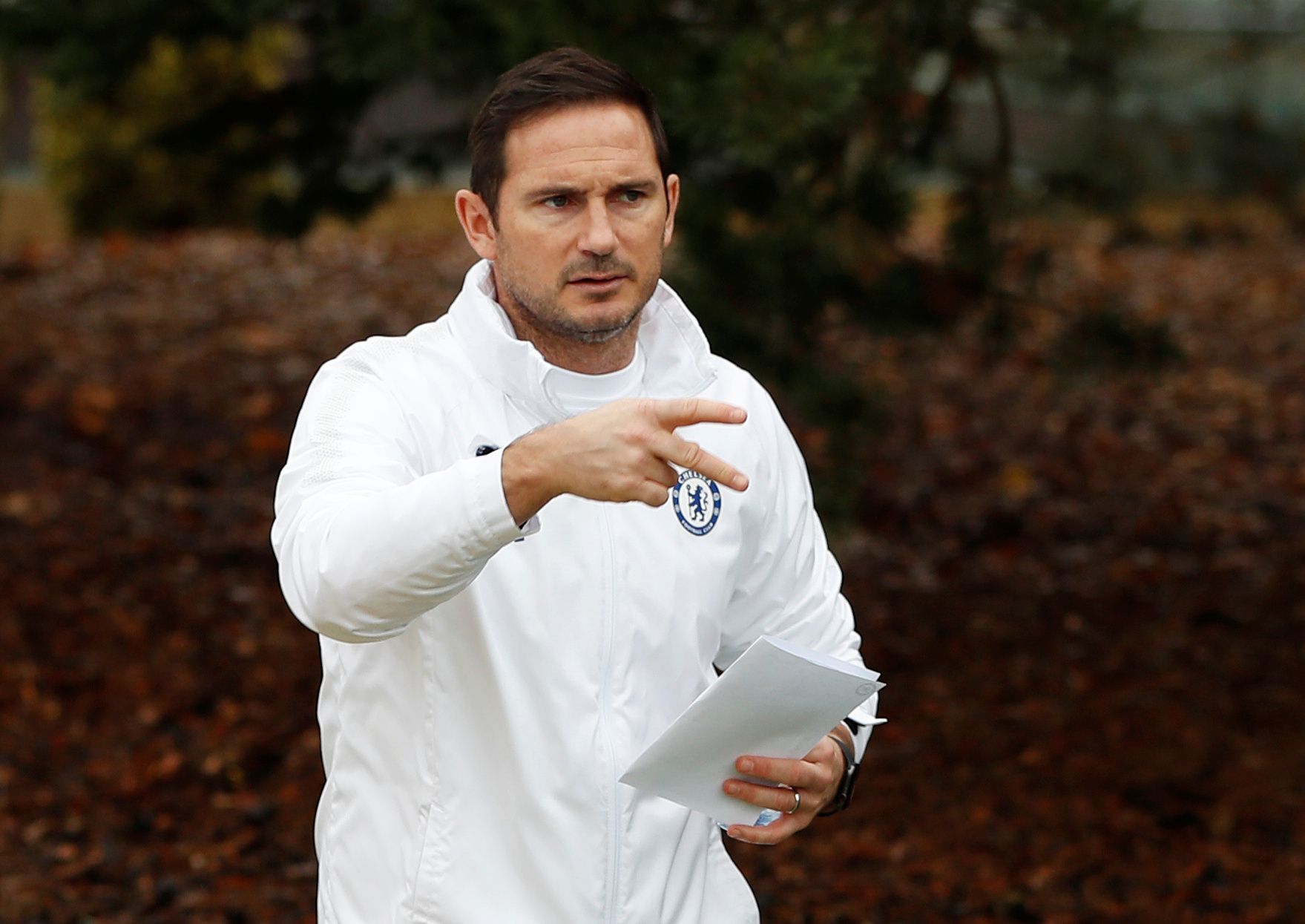 Soccer Football - Champions League - Chelsea Training - Cobham Training Centre, Cobham, Britain - November 26, 2019   Chelsea manager Frank Lampard during training   Action Images via Reuters/Paul Childs
