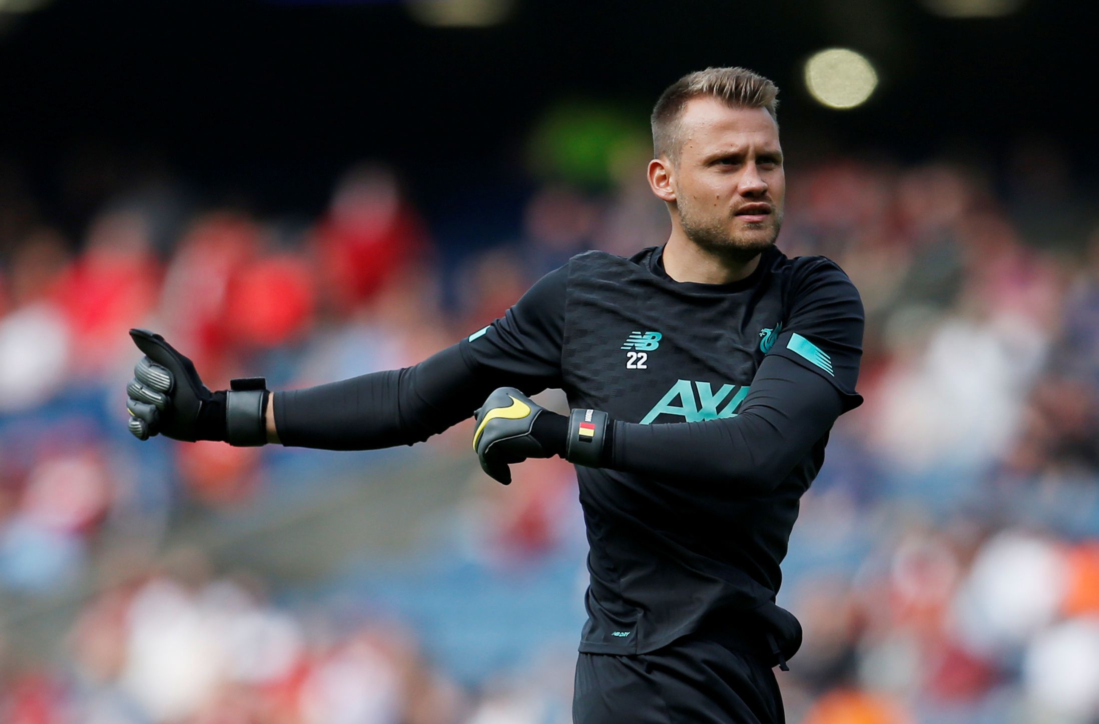 Soccer Football - Pre Season Friendly - Napoli v Liverpool - BT Murrayfield Stadium, Edinburgh, Britain - July 28, 2019  Liverpool's Simon Mignolet during the warm up before the match    Action Images via Reuters/Ed Sykes
