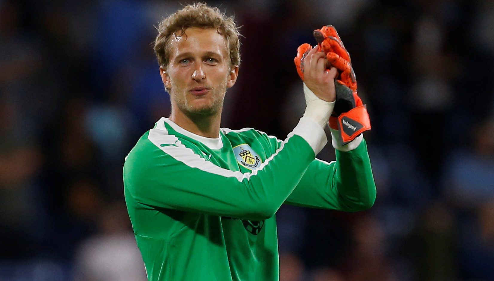 Soccer Football - Europa League - Second Qualifying Round Second Leg - Burnley v Aberdeen - Turf Moor, Burnley, Britain - August 2, 2018   Burnley's Anders Lindegaard celebrates after the match   Action Images via Reuters/Craig Brough