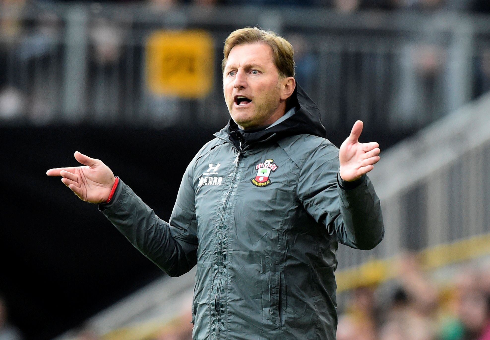 Soccer Football - Premier League - Wolverhampton Wanderers v Southampton - Molineux Stadium, Wolverhampton, Britain - October 19, 2019  Southampton manager Ralph Hasenhuttl reacts   REUTERS/Rebecca Naden  EDITORIAL USE ONLY. No use with unauthorized audio, video, data, fixture lists, club/league logos or "live" services. Online in-match use limited to 75 images, no video emulation. No use in betting, games or single club/league/player publications.  Please contact your account representative for
