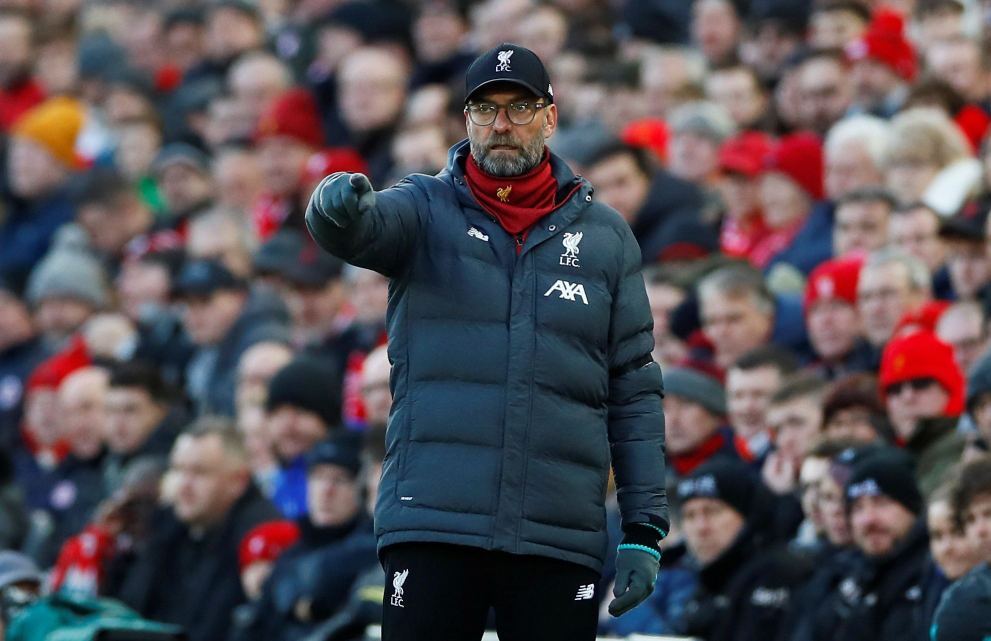 Soccer Football - Premier League - Liverpool v Brighton &amp; Hove Albion - Anfield, Liverpool, Britain - November 30, 2019 Liverpool manager Juergen Klopp  Action Images via Reuters/Jason Cairnduff  EDITORIAL USE ONLY. No use with unauthorized audio, video, data, fixture lists, club/league logos or 