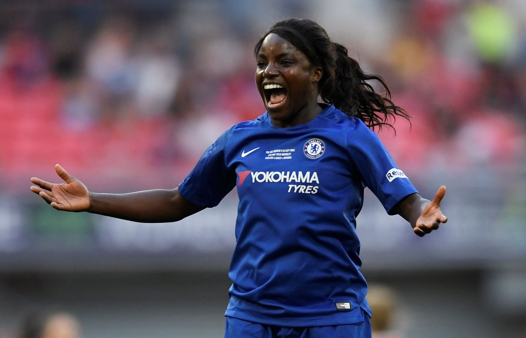 Soccer Football - Women's FA Cup Final - Arsenal vs Chelsea - Wembley Stadium, London, Britain - May 5, 2018   Chelsea’s Eniola Aluko celebrates after the match    Action Images via Reuters/Tony O'Brien