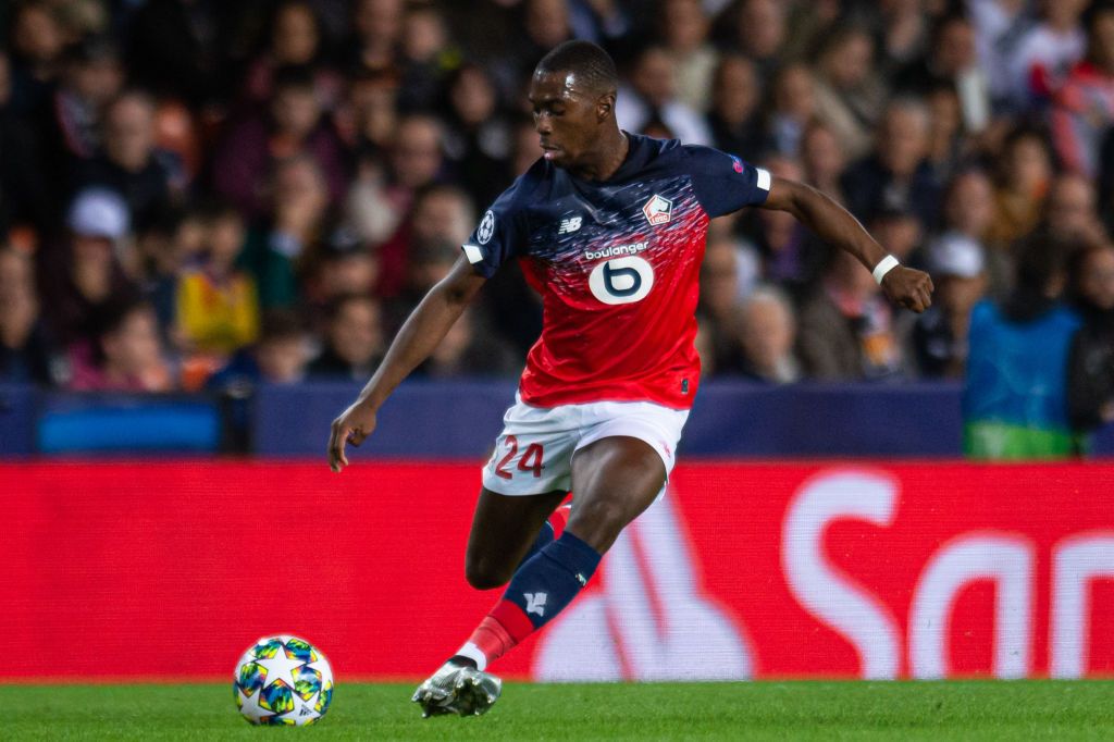 VALENCIA, SPAIN - NOVEMBER 05: Boubakary Soumare of Lille OSC controls the ball during the UEFA Champions League group H match between Valencia CF and Lille OSC at Estadio Mestalla on November 5, 2019 in Valencia, Spain. (Photo by TF-Images/Getty Images)