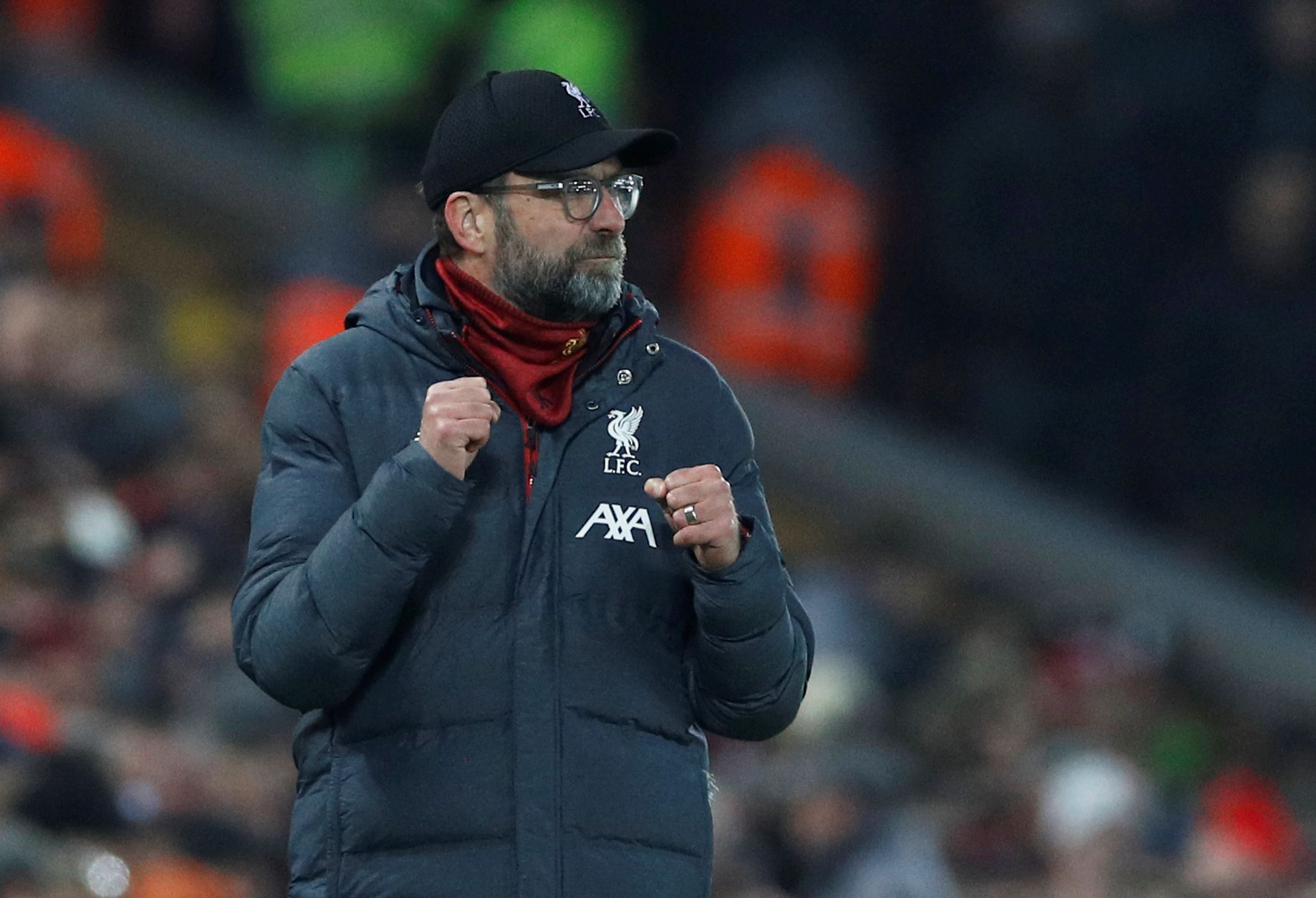 Soccer Football - Premier League - Liverpool v Manchester United - Anfield, Liverpool, Britain - January 19, 2020   Liverpool manager Juergen Klopp reacts  REUTERS/Phil Noble    EDITORIAL USE ONLY. No use with unauthorized audio, video, data, fixture lists, club/league logos or 