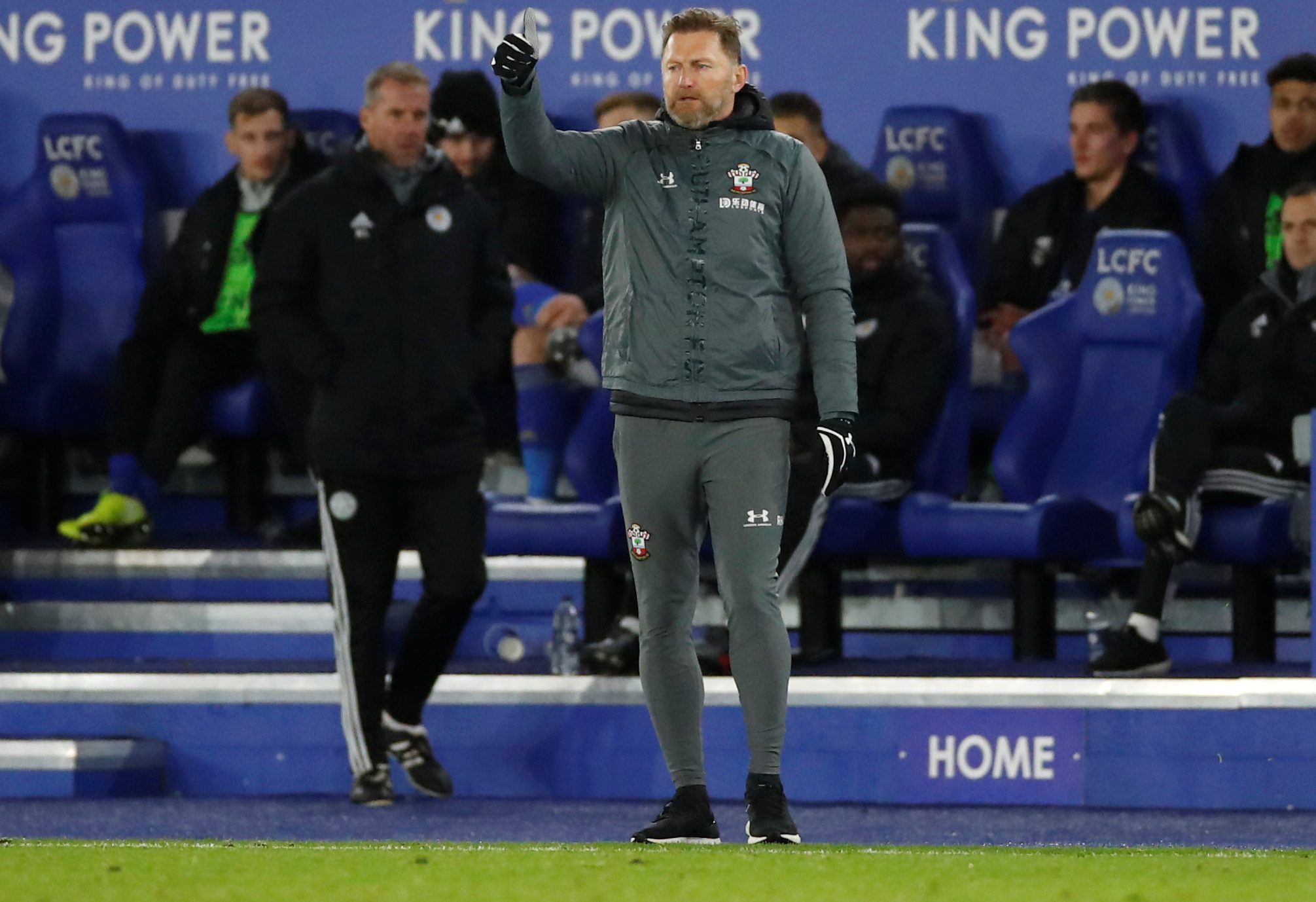 Soccer Football - Premier League - Leicester City v Southampton - King Power Stadium, Leicester, Britain - January 11, 2020  Southampton manager Ralph Hasenhuttl reacts  Action Images via Reuters/Andrew Boyers  EDITORIAL USE ONLY. No use with unauthorized audio, video, data, fixture lists, club/league logos or 