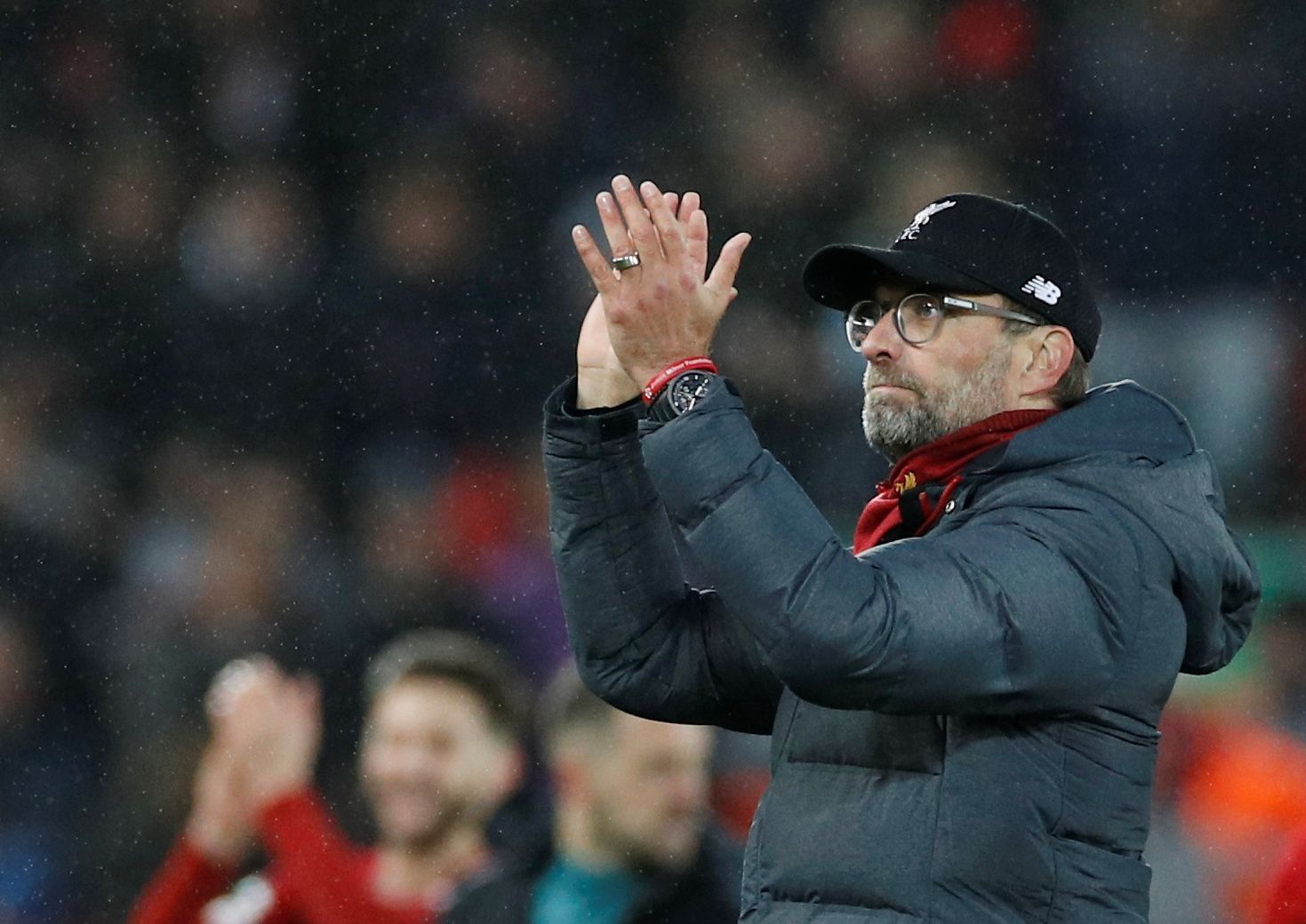 Soccer Football - Premier League - Liverpool v Southampton - Anfield, Liverpool, Britain - February 1, 2020  Liverpool manager Juergen Klopp applauds fans after the match   REUTERS/Phil Noble  EDITORIAL USE ONLY. No use with unauthorized audio, video, data, fixture lists, club/league logos or 