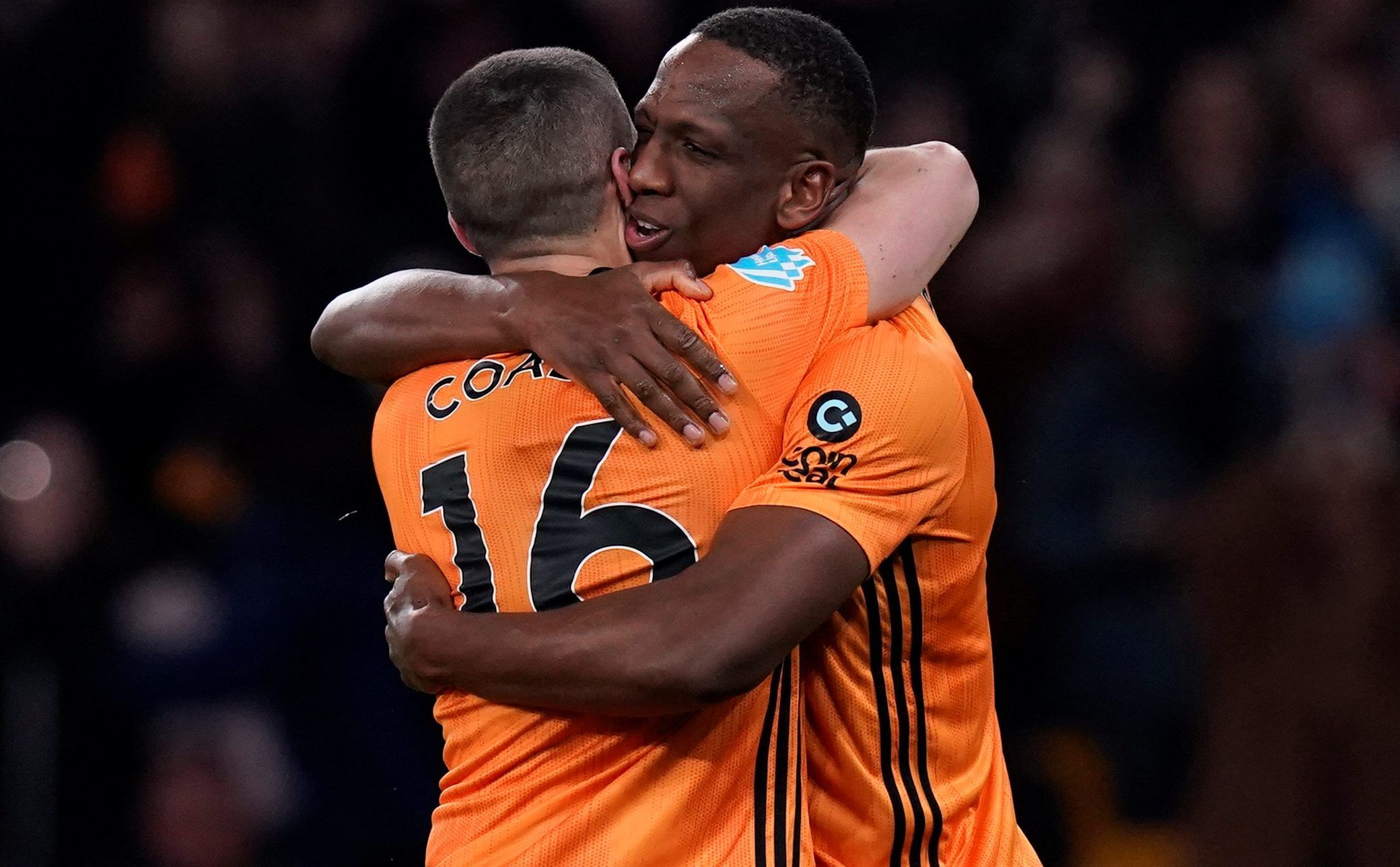 Soccer Football - Premier League - Wolverhampton Wanderers v Leicester City - Molineux Stadium, Wolverhampton, Britain - February 14, 2020  Wolverhampton Wanderers' Willy Boly celebrates scoring their first goal which is later disallowed by VAR for offside  REUTERS/Andrew Yates  EDITORIAL USE ONLY. No use with unauthorized audio, video, data, fixture lists, club/league logos or 