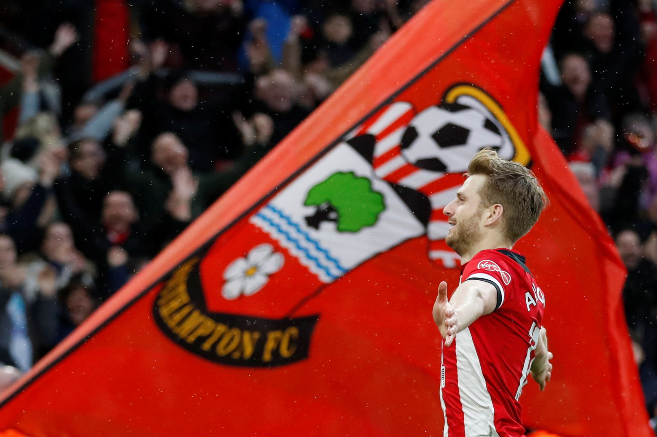 Soccer Football - Premier League - Southampton v Aston Villa - St Mary's Stadium, Southampton, Britain - February 22, 2020  Southampton's Stuart Armstrong celebrates scoring their second goal  Action Images via Reuters/Matthew Childs  EDITORIAL USE ONLY. No use with unauthorized audio, video, data, fixture lists, club/league logos or "live" services. Online in-match use limited to 75 images, no video emulation. No use in betting, games or single club/league/player publications.  Please contact y