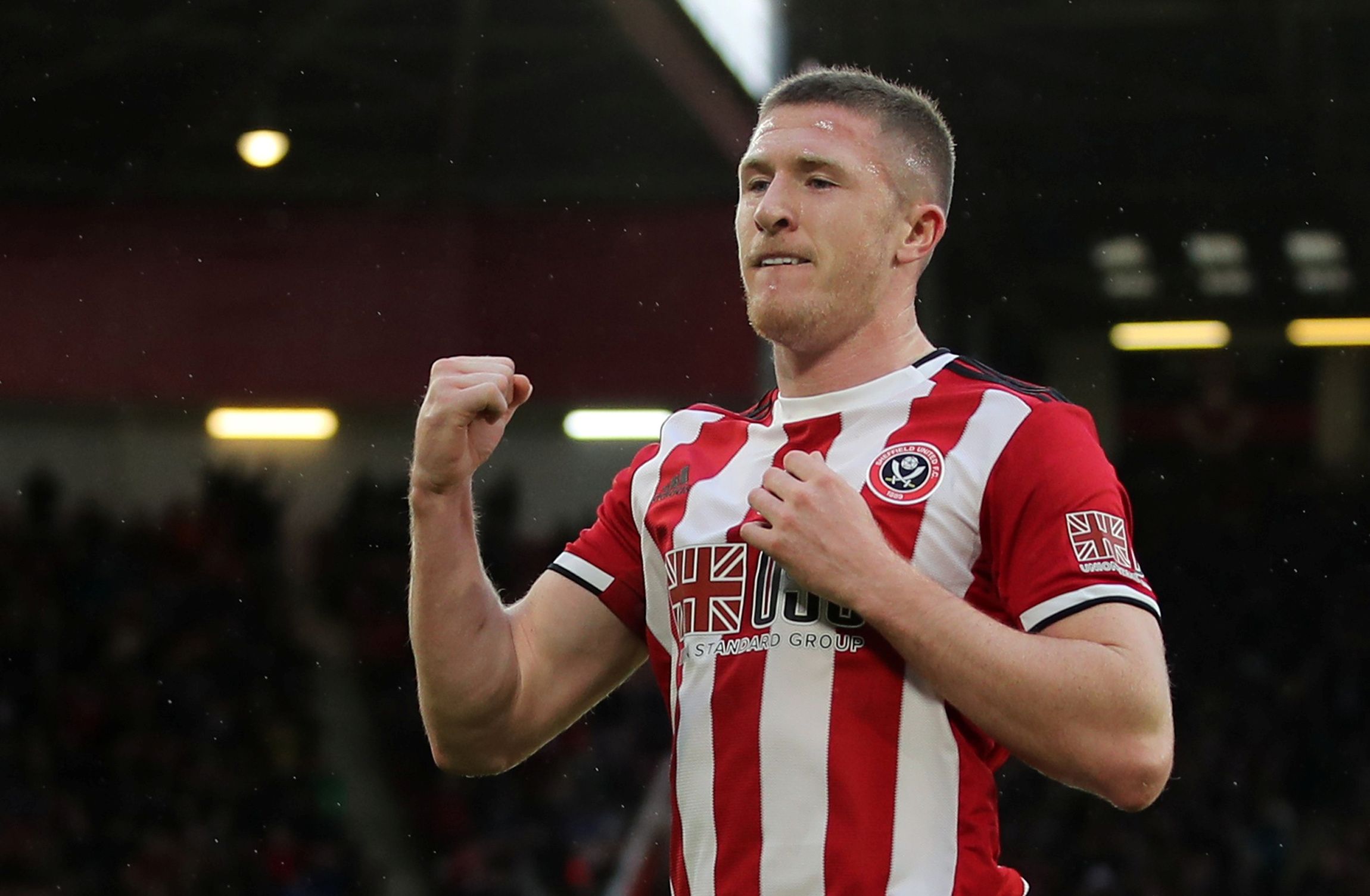 Soccer Football - Premier League - Sheffield United v Burnley - Bramall Lane, Sheffield, Britain - November 2, 2019  Sheffield United's John Lundstram celebrates scoring their first goal   Action Images via Reuters/Molly Darlington  EDITORIAL USE ONLY. No use with unauthorized audio, video, data, fixture lists, club/league logos or 