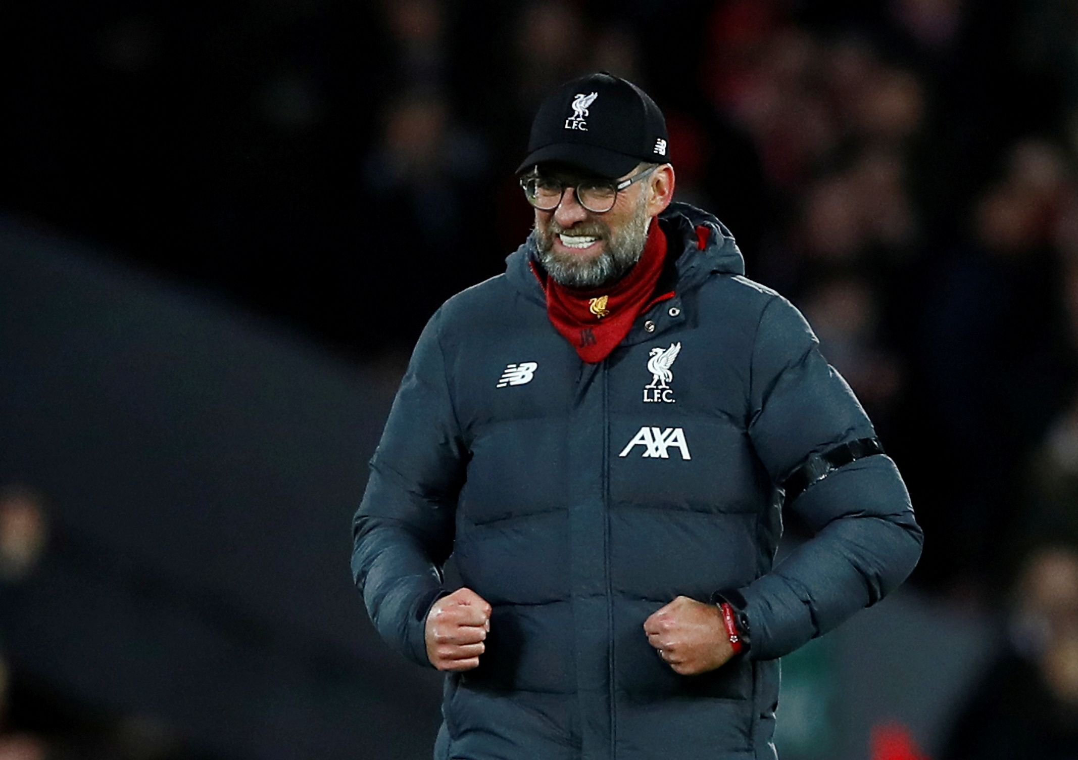 Soccer Football - Premier League - Liverpool v West Ham United - Anfield, Liverpool, Britain - February 24, 2020  Liverpool manager Juergen Klopp celebrates after the match   Action Images via Reuters/Jason Cairnduff  EDITORIAL USE ONLY. No use with unauthorized audio, video, data, fixture lists, club/league logos or 
