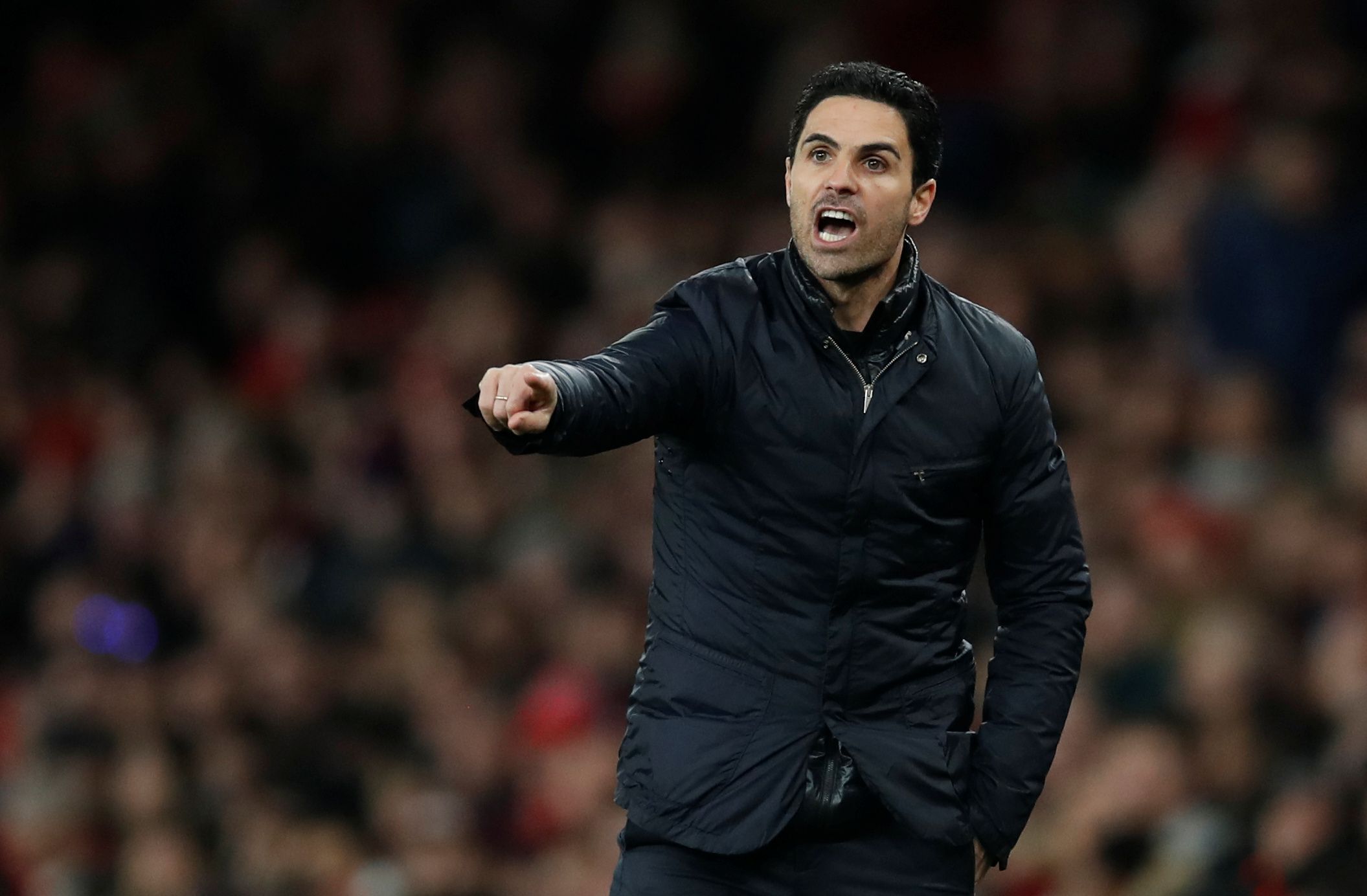 Soccer Football - Premier League - Arsenal v Everton - Emirates Stadium, London, Britain - February 23, 2020  Arsenal manager Mikel Arteta reacts REUTERS/David Klein  EDITORIAL USE ONLY. No use with unauthorized audio, video, data, fixture lists, club/league logos or 