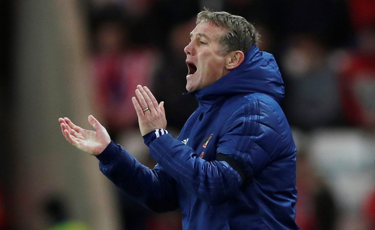 Soccer Football - League One - Sunderland v Bolton Wanderers - Stadium of Light, Sunderland, Britain - December 26, 2019   Sunderland manager Phil Parkinson     Action Images/Lee Smith    EDITORIAL USE ONLY. No use with unauthorized audio, video, data, fixture lists, club/league logos or 