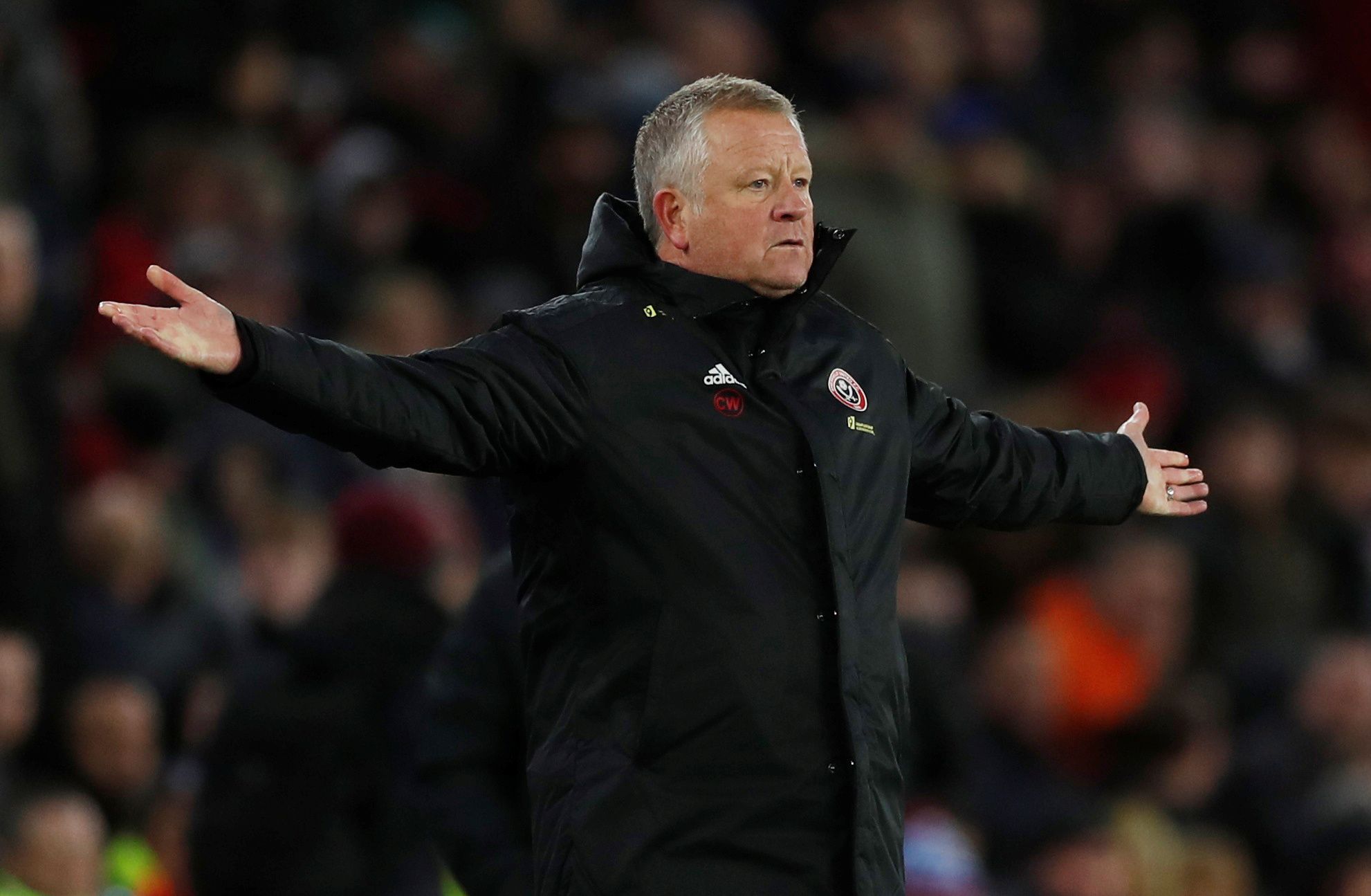 occer Football - Premier League - Sheffield United v Aston Villa - Bramall Lane, Sheffield, Britain - December 14, 2019  Sheffield United manager Chris Wilder           Action Images via Reuters/Lee Smith  EDITORIAL USE ONLY. No use with unauthorized audio, video, data, fixture lists, club/league logos or 