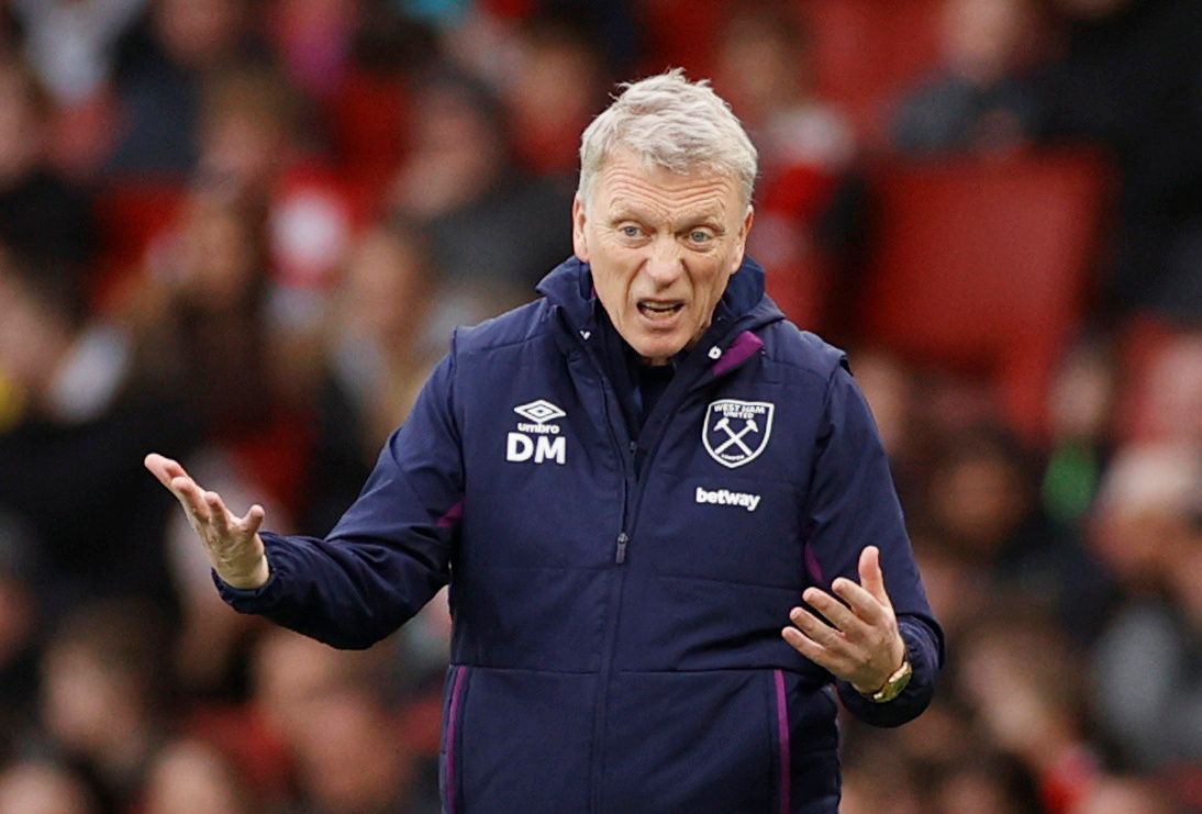 Soccer Football - Premier League - Arsenal v West Ham United - Emirates Stadium, London, Britain - March 7, 2020  West Ham United manager David Moyes reacts   Action Images via Reuters/John Sibley  EDITORIAL USE ONLY. No use with unauthorized audio, video, data, fixture lists, club/league logos or 