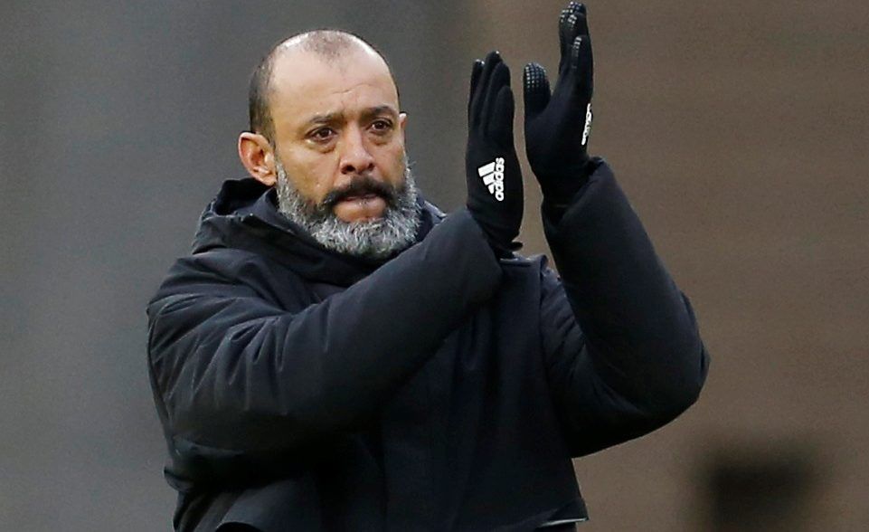 Soccer Football - Premier League - Wolverhampton Wanderers v Brighton &amp; Hove Albion - Molineux Stadium, Wolverhampton, Britain - March 7, 2020  Wolverhampton Wanderers manager Nuno Espirito Santo applauds fans at the end of the match   Action Images via Reuters/Craig Brough  EDITORIAL USE ONLY. No use with unauthorized audio, video, data, fixture lists, club/league logos or 