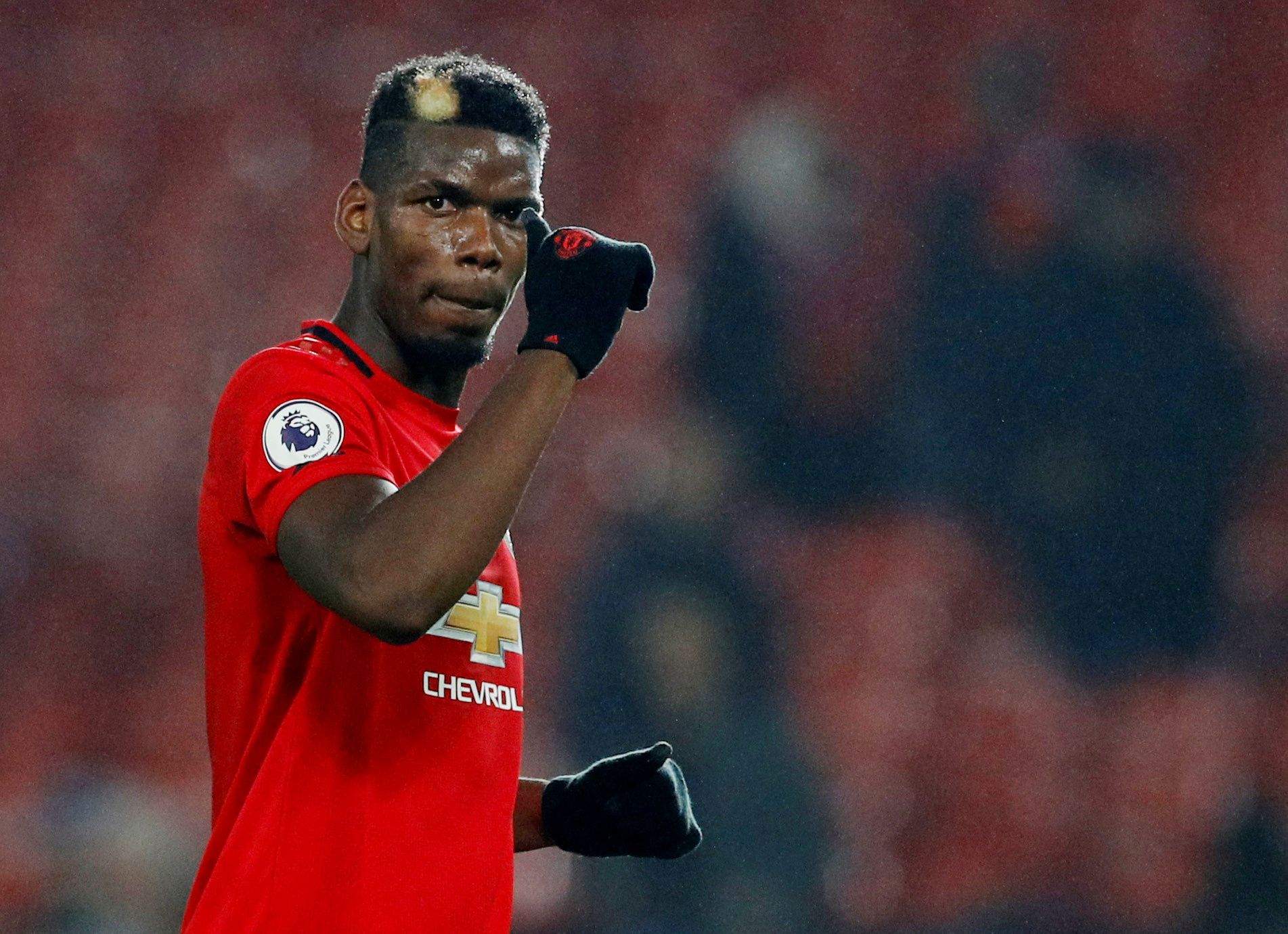 Manchester United midfielder Paul Pogba Manchester United Ole Gunnar Solskjaer Bruno Fernandes Scott McTominay Facundo Pellistri occer Football - Premier League - Manchester United v Newcastle United - Old Trafford, Manchester, Britain - December 26, 2019  Manchester United's Paul Pogba acknowledges fans after the match          REUTERS/Phil Noble  EDITORIAL USE ONLY. No use with unauthorized audio, video, data, fixture lists, club/league logos or "live" services. Online in-match use limited to 