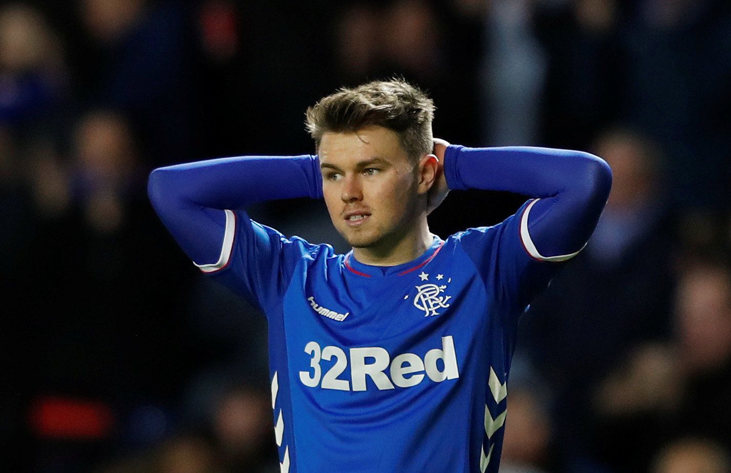 Soccer Football - Europa League - Group Stage - Group G - Rangers v Spartak Moscow - Ibrox, Glasgow, Britain - October 25, 2018  Rangers' Glenn Middleton looks dejected after the match   Action Images via Reuters/Lee Smith