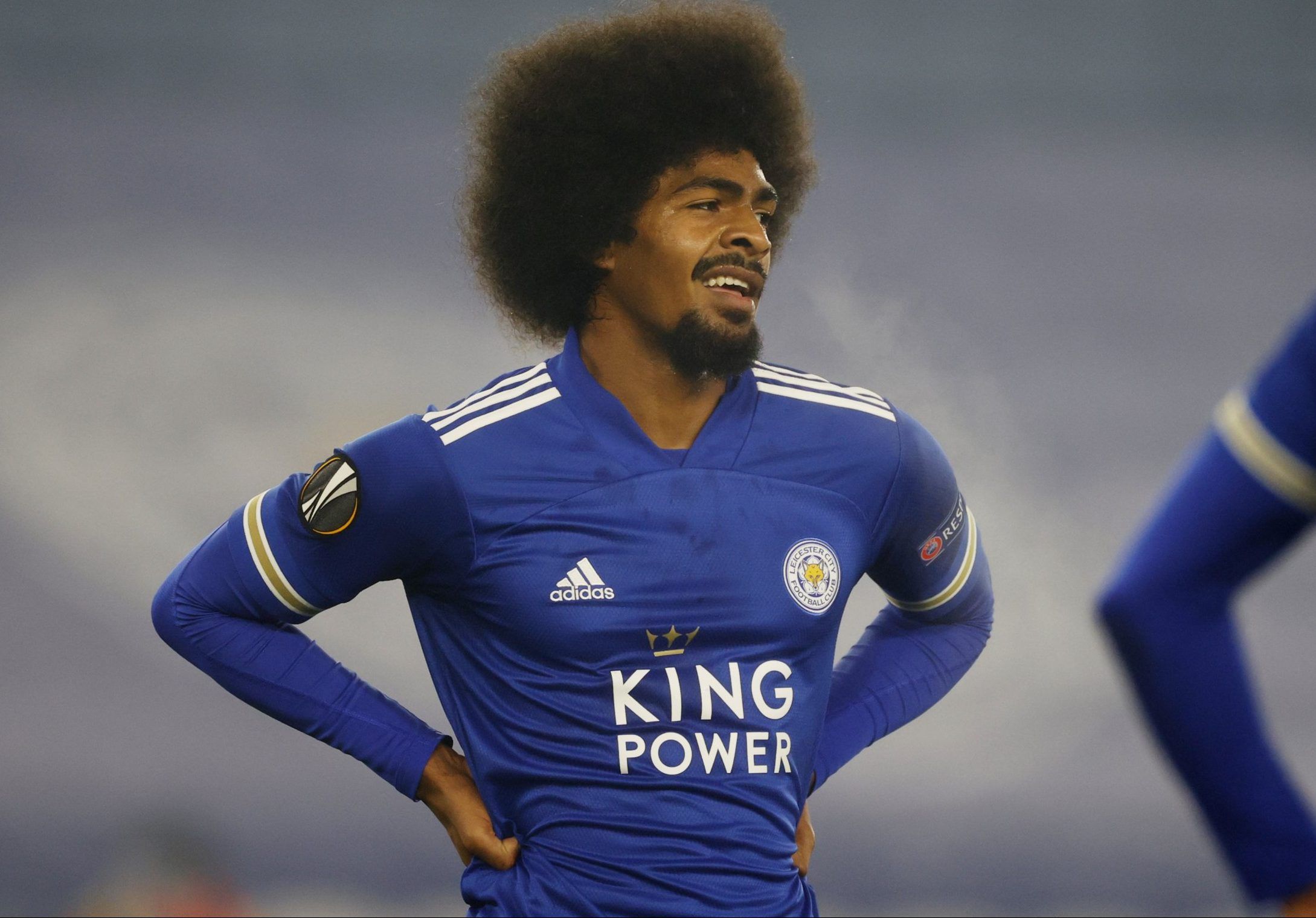 Leicester City's Hamza Choudhury reacts during Europa League - Group G tie v S.C. Braga
