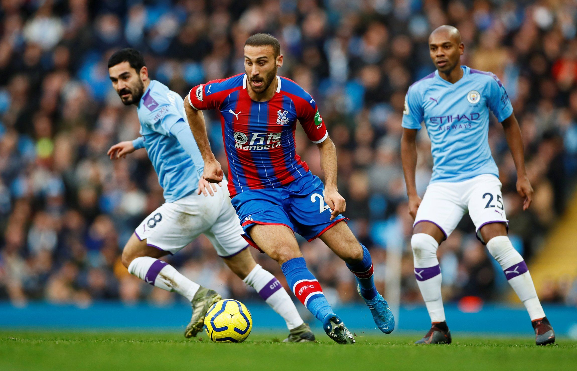 cenk tousn in action for crystal palace