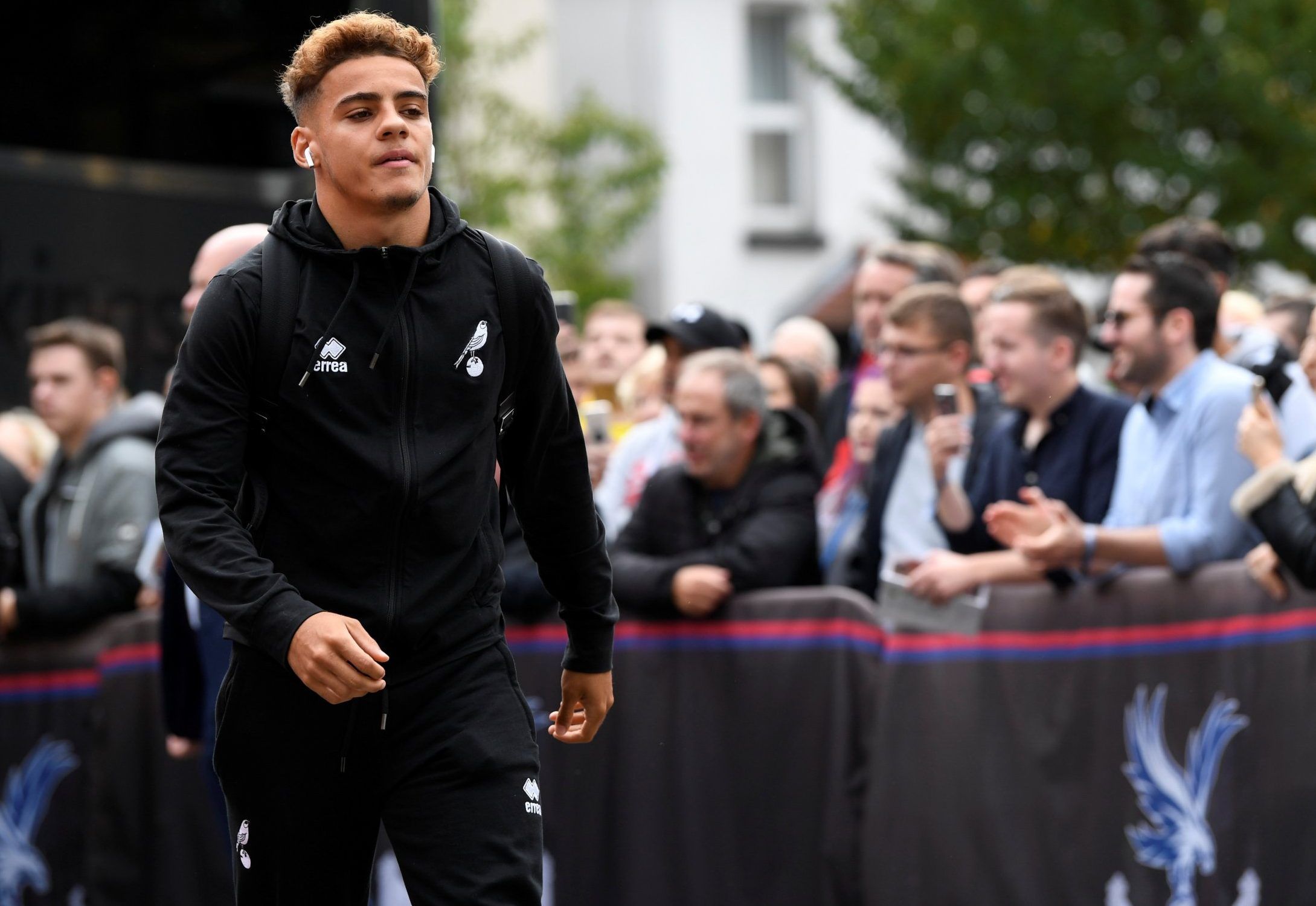 norwich city defender and spurs transfer target max aarons arrives pre-game premier league