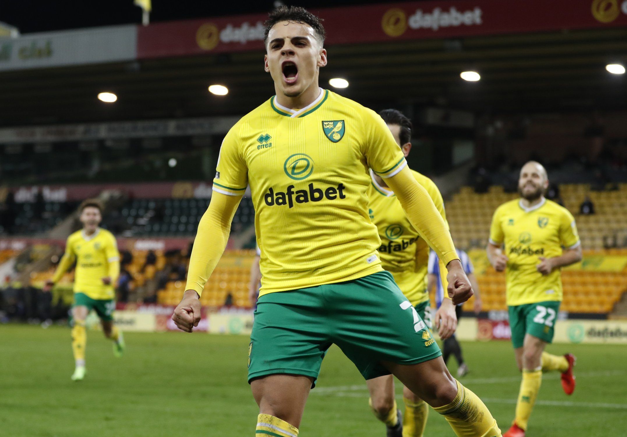 norwich right back max aarons celebrates scoring vs wednesday spurs transfer rumours jose mourinho target levy