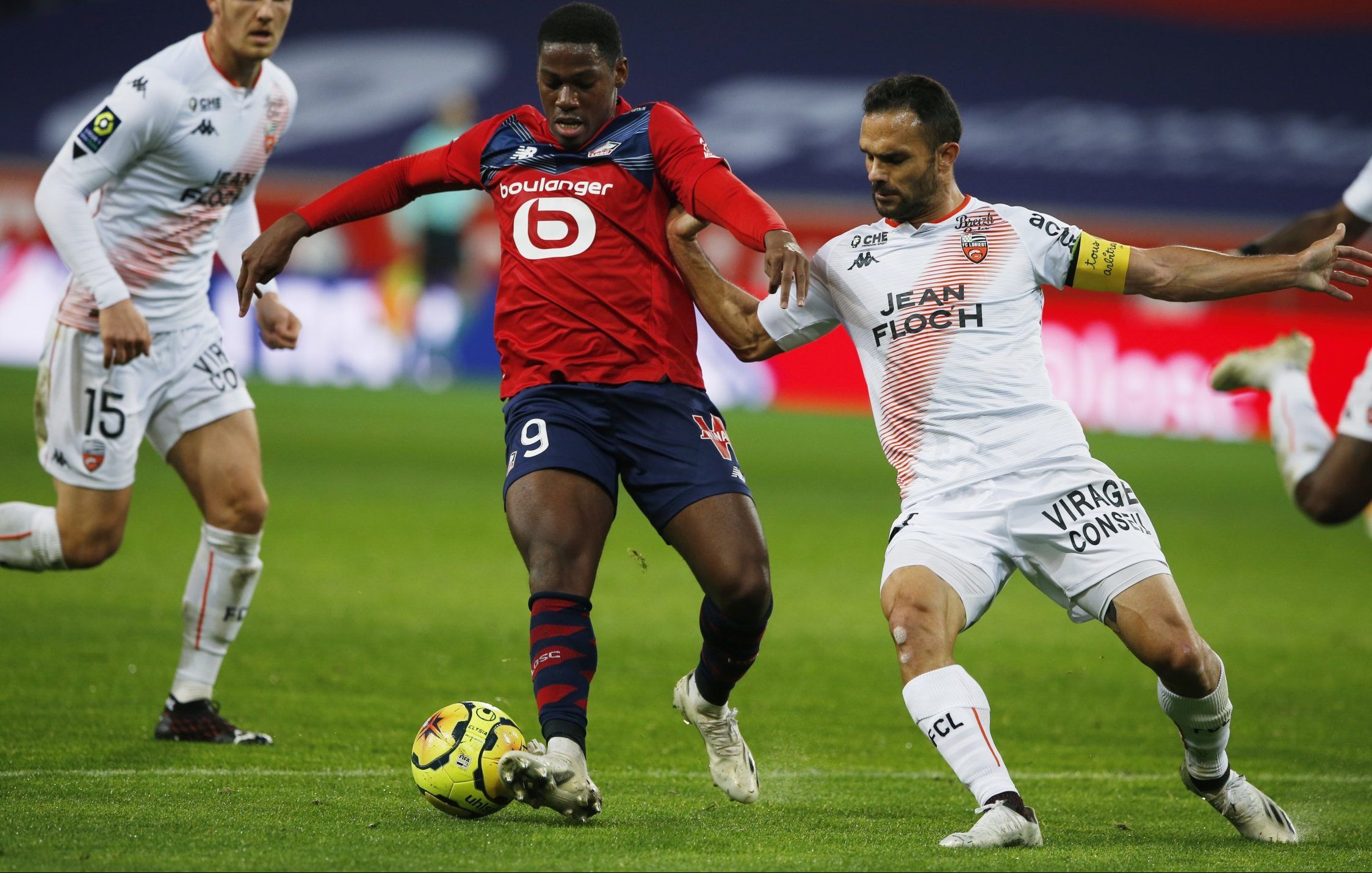 summer transfer target jonathan david in action for lille vs lorient ligue 1