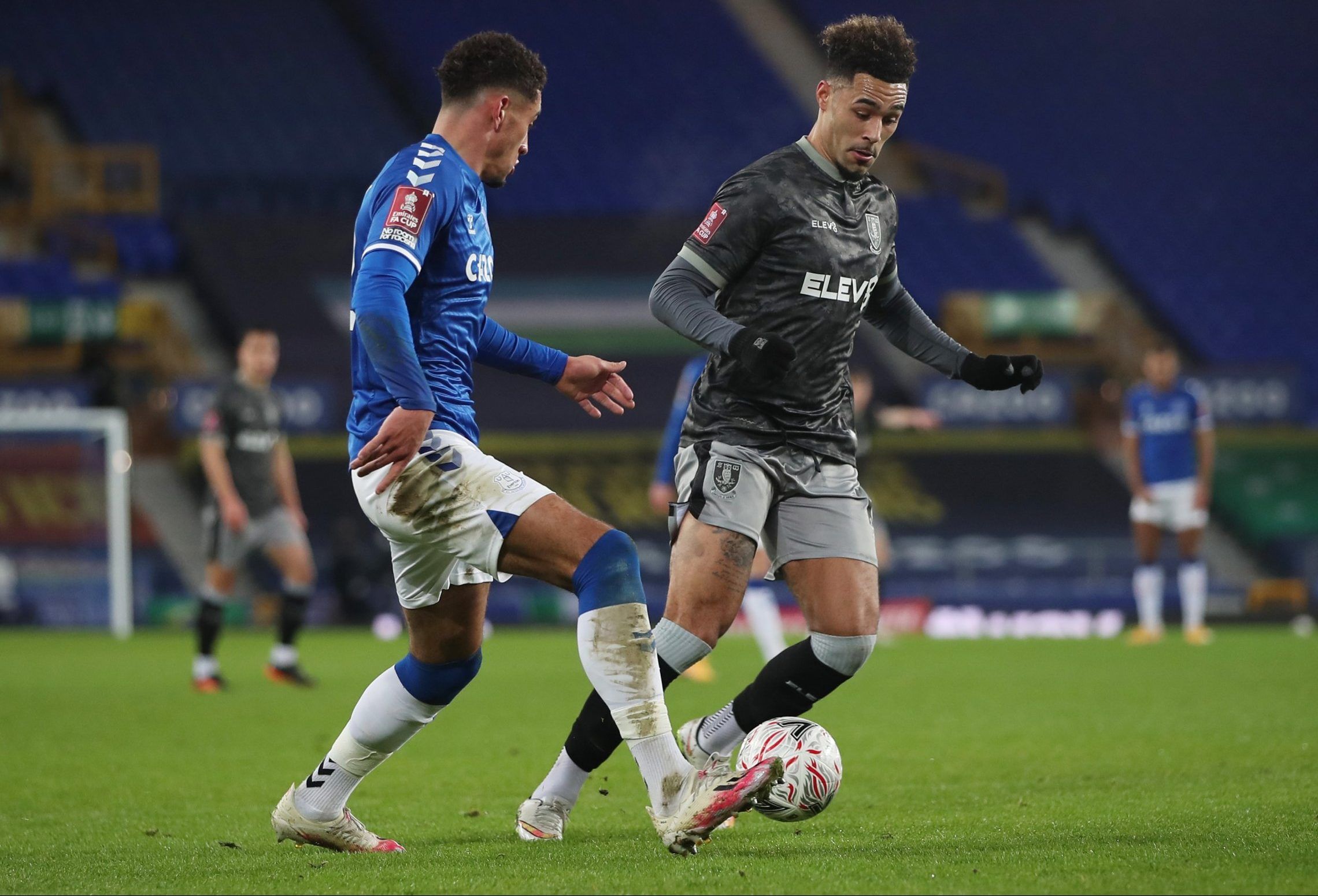 sheffield wednesday winger andre green in action against everton fa cup