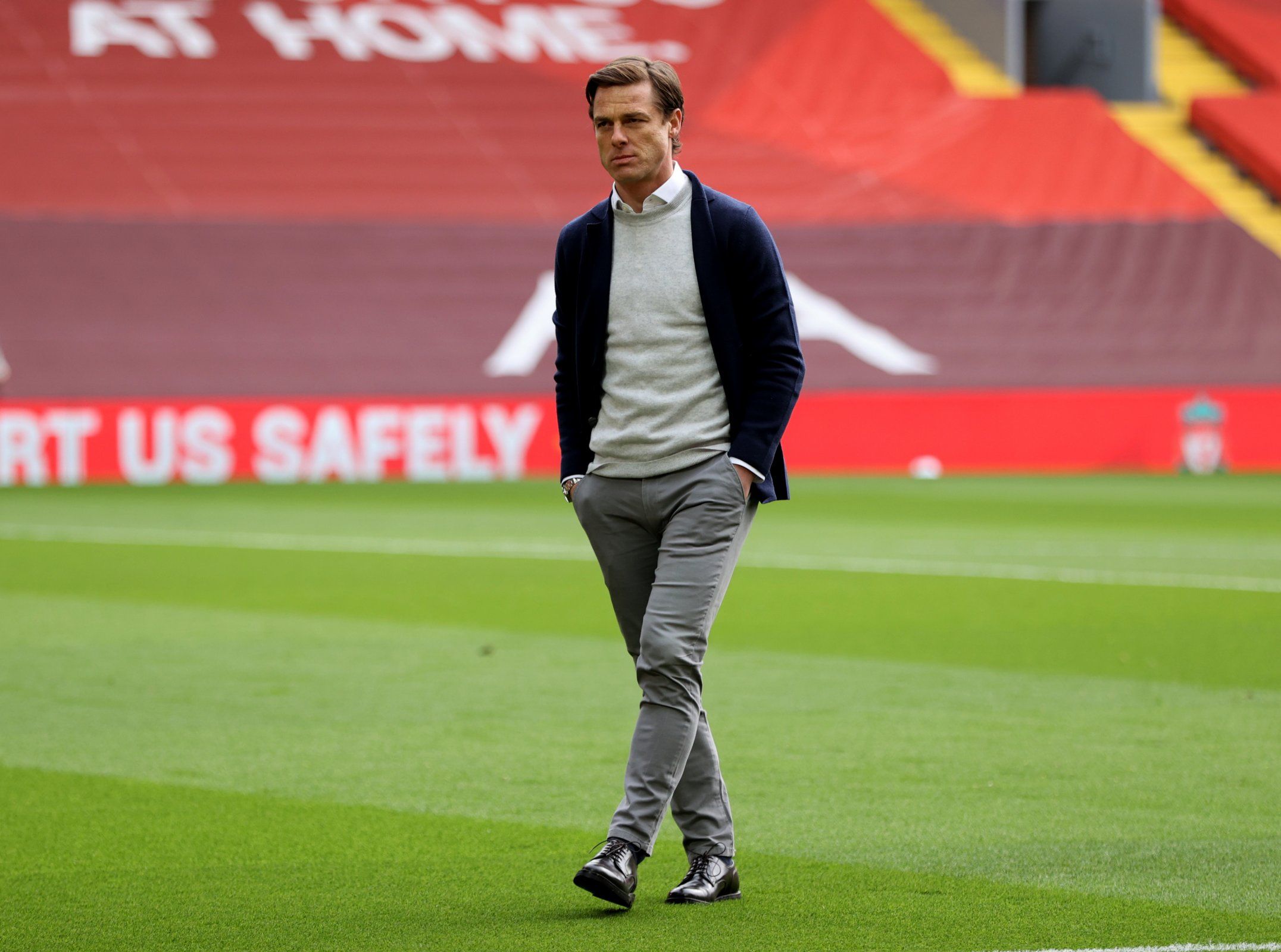 fulham manager scott parker before clash with liverpool anfield