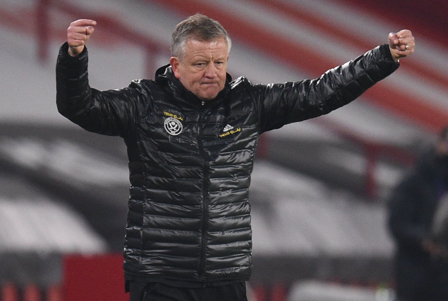 Soccer Football - Premier League - Sheffield United v Liverpool - Bramall Lane, Sheffield, Britain - February 28, 2021 Sheffield United manager Chris Wilder reacts Pool via REUTERS/Oli Scarff EDITORIAL USE ONLY. No use with unauthorized audio, video, data, fixture lists, club/league logos or 'live' services. Online in-match use limited to 75 images, no video emulation. No use in betting, games or single club /league/player publications.  Please contact your account representative for further det