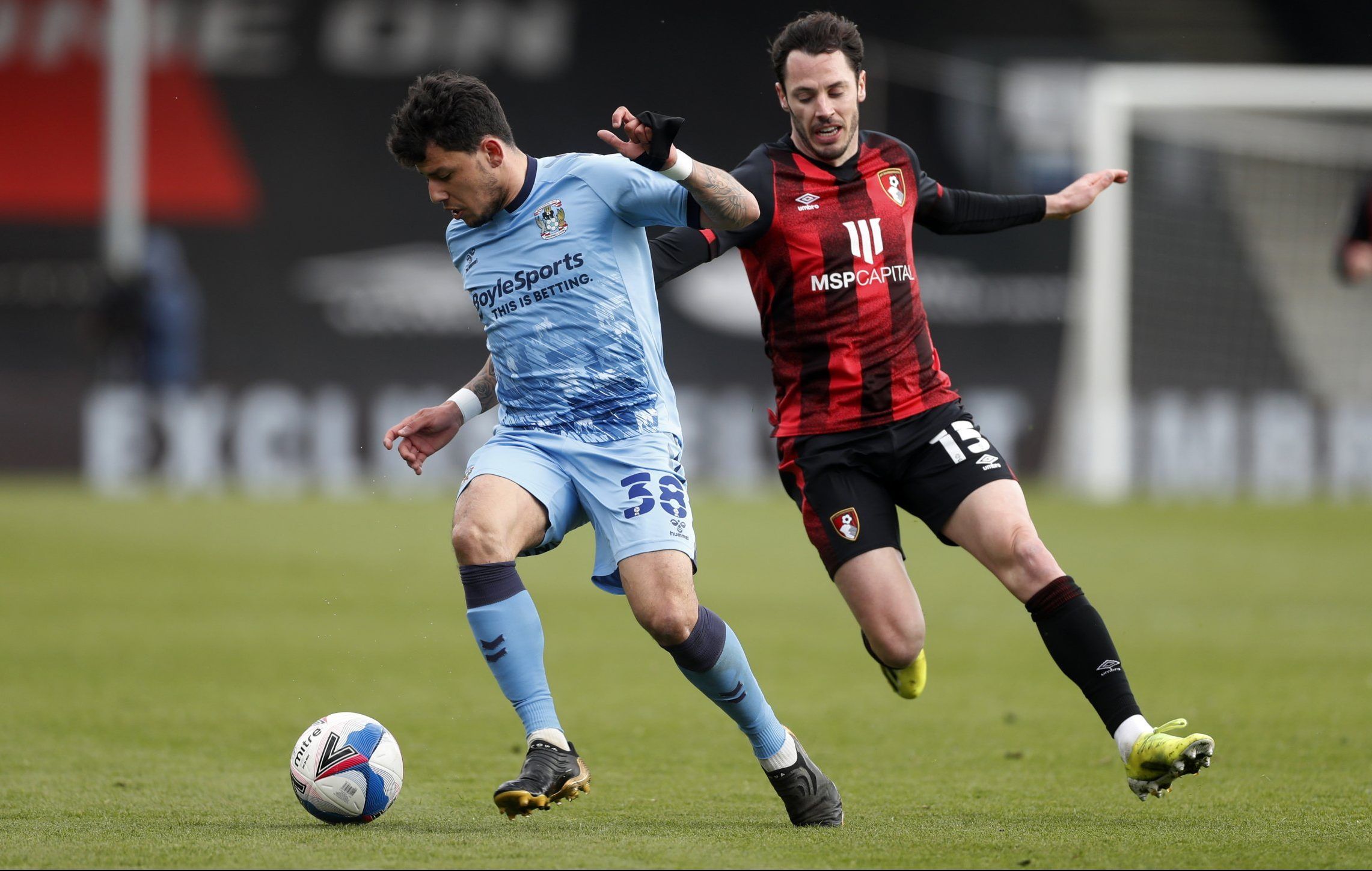coventry city midfielder gustavo hamer on the ball vs afc bournemouth in the championship