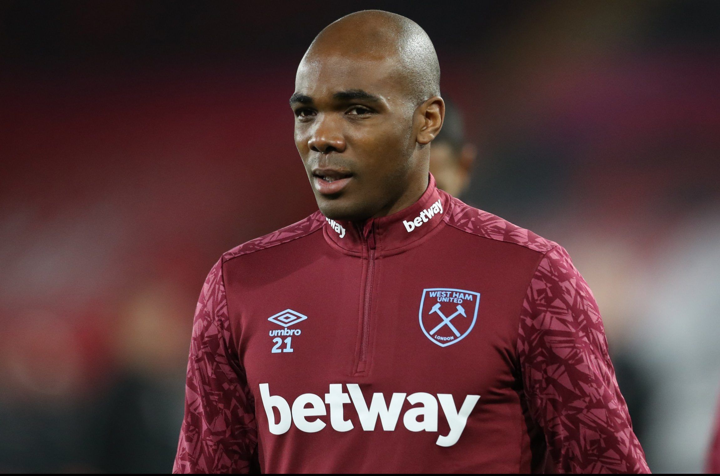 west ham defender angelo ogbonna looks on pre-game vs southampton injury latest update news