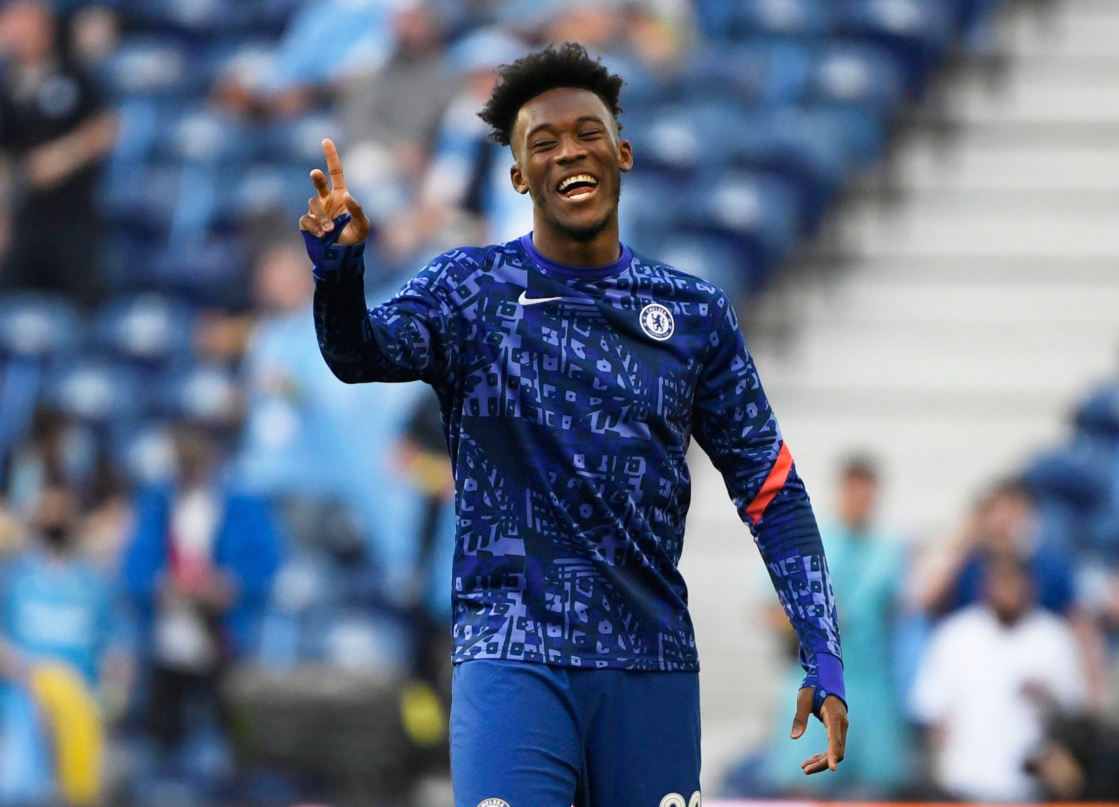 Soccer Football - Champions League Final - Manchester City v Chelsea - Estadio do Dragao, Porto, Portugal - May 29, 2021  Chelsea's Callum Hudson-Odoi during the warm up before the match Pool via REUTERS/Pierre-Philippe Marcou