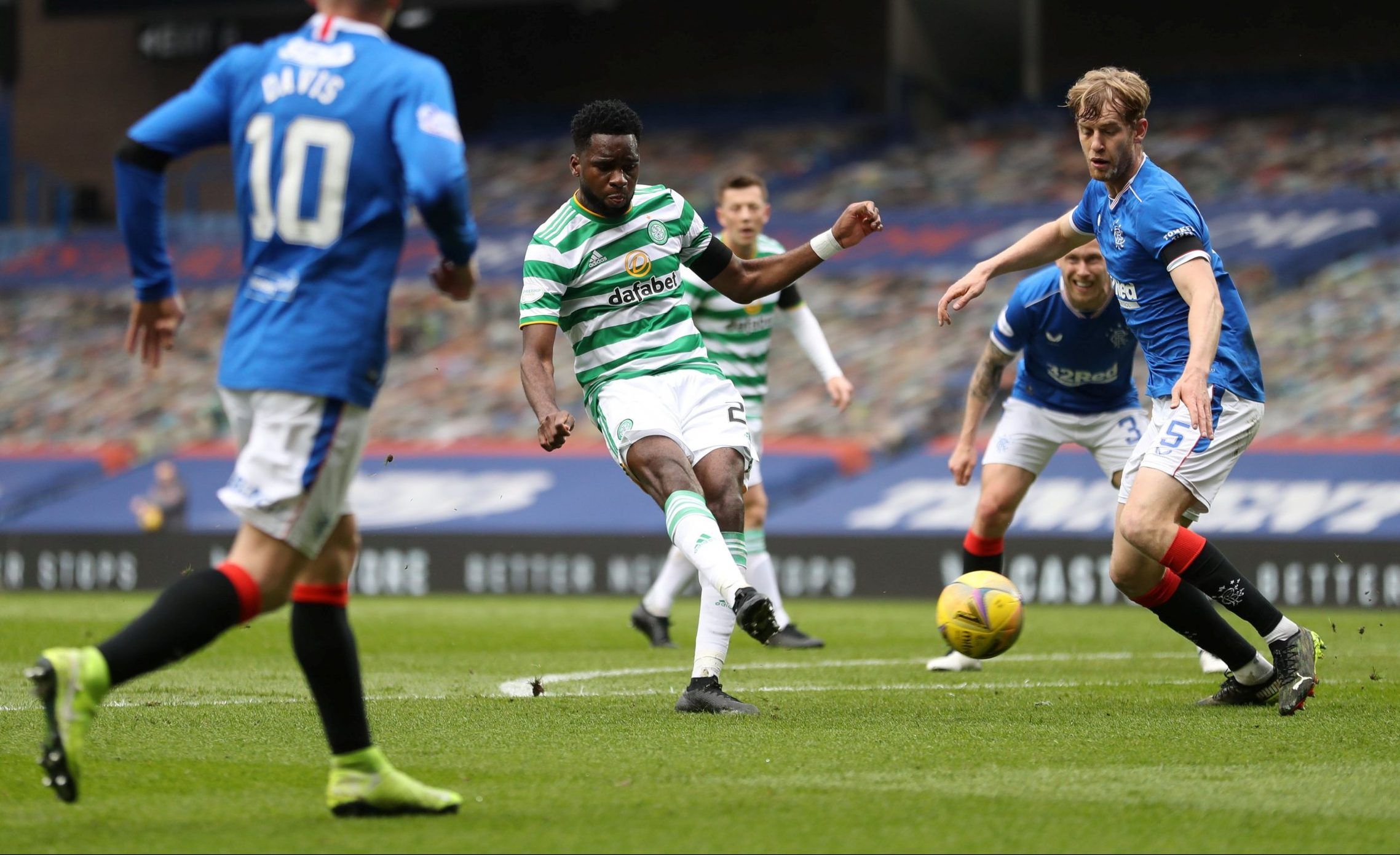 celtic striker odsonne edouard in action against rangers in the scottish cup fourth round