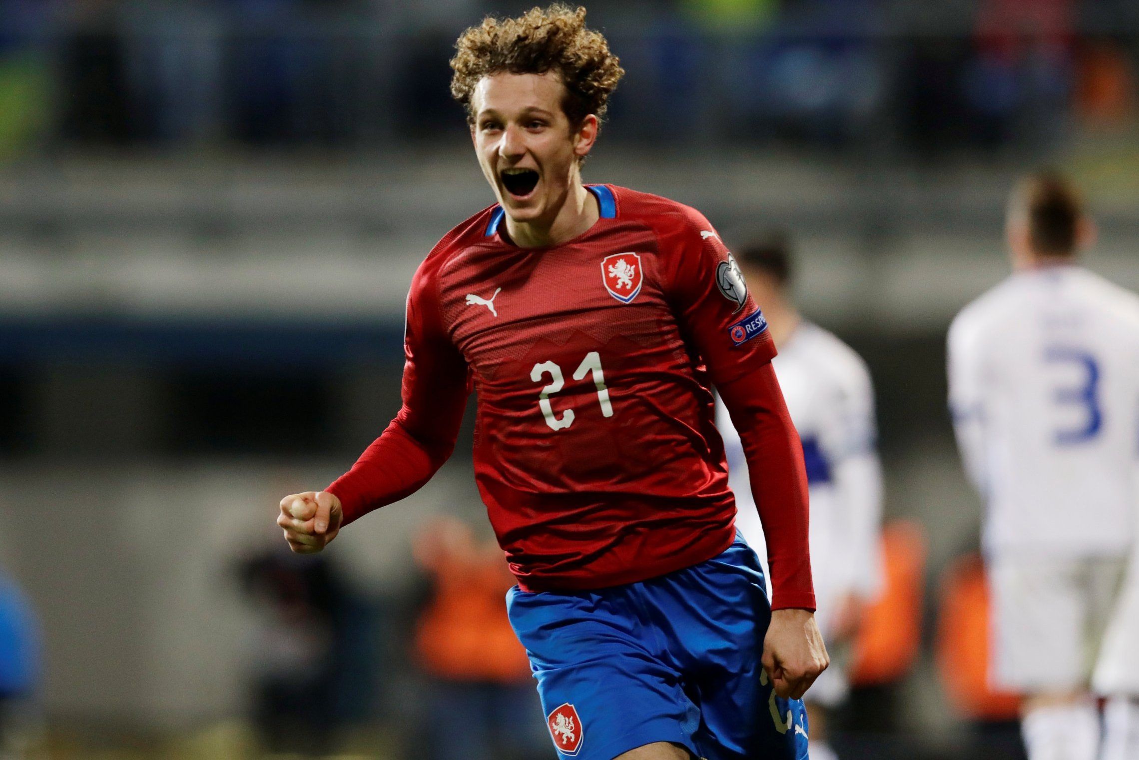 czech republic midfielder alex kral celebrates against kosovo in euro 2020 qualifer