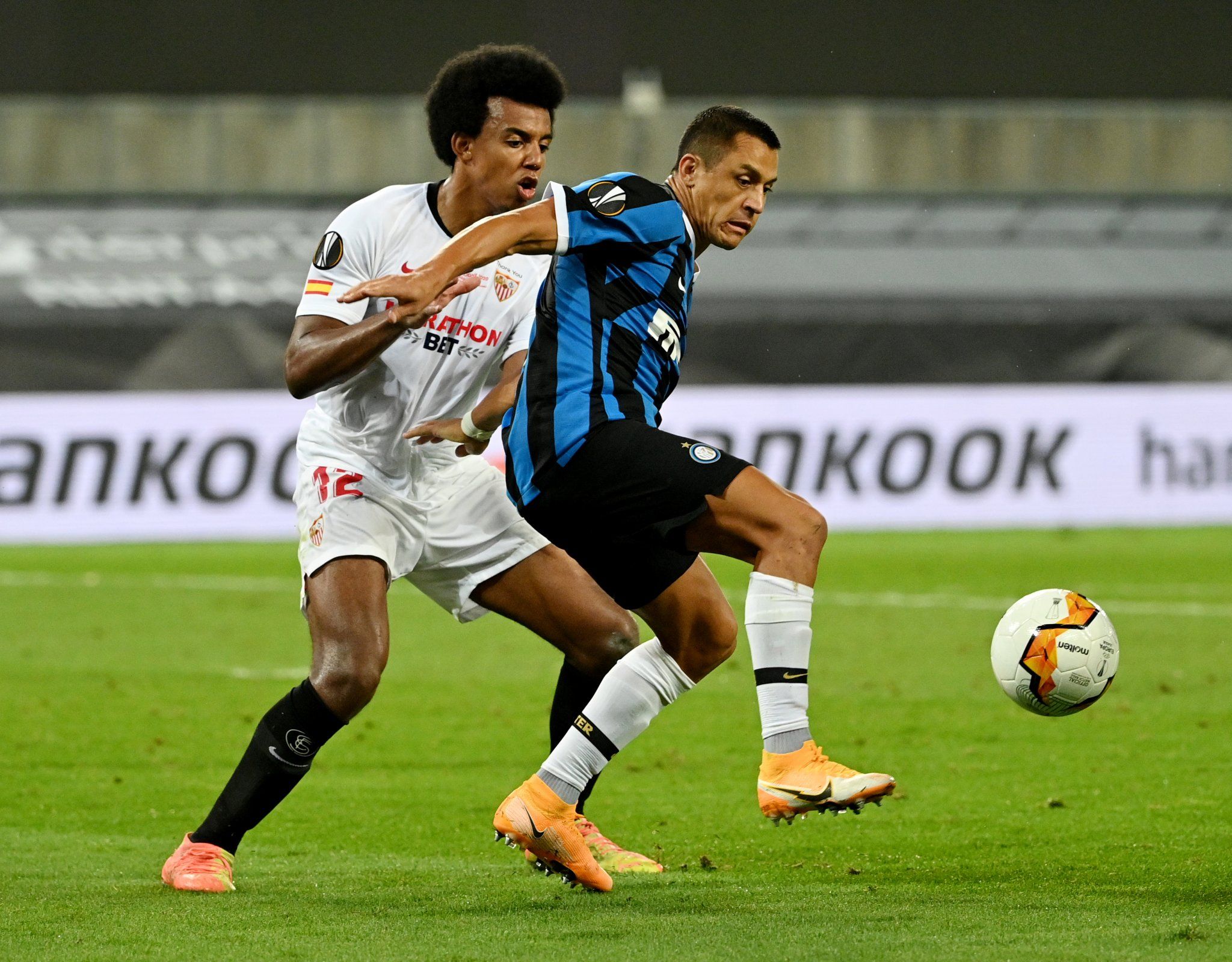 sevilla defender jules kounde in action against inter milan europa league final
