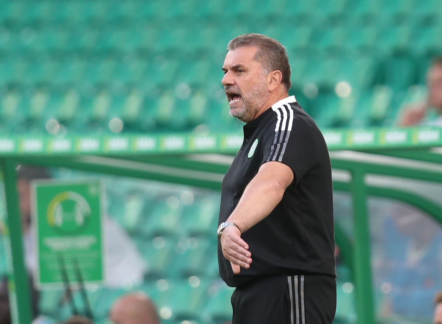 Soccer Football - Champions League - Second Qualifying Round - Celtic v FC Midtjylland - Celtic Park, Glasgow, Scotland, Britain - July 20, 2021  Celtic manager Ange Postecoglou reacts REUTERS/Russell Cheyne