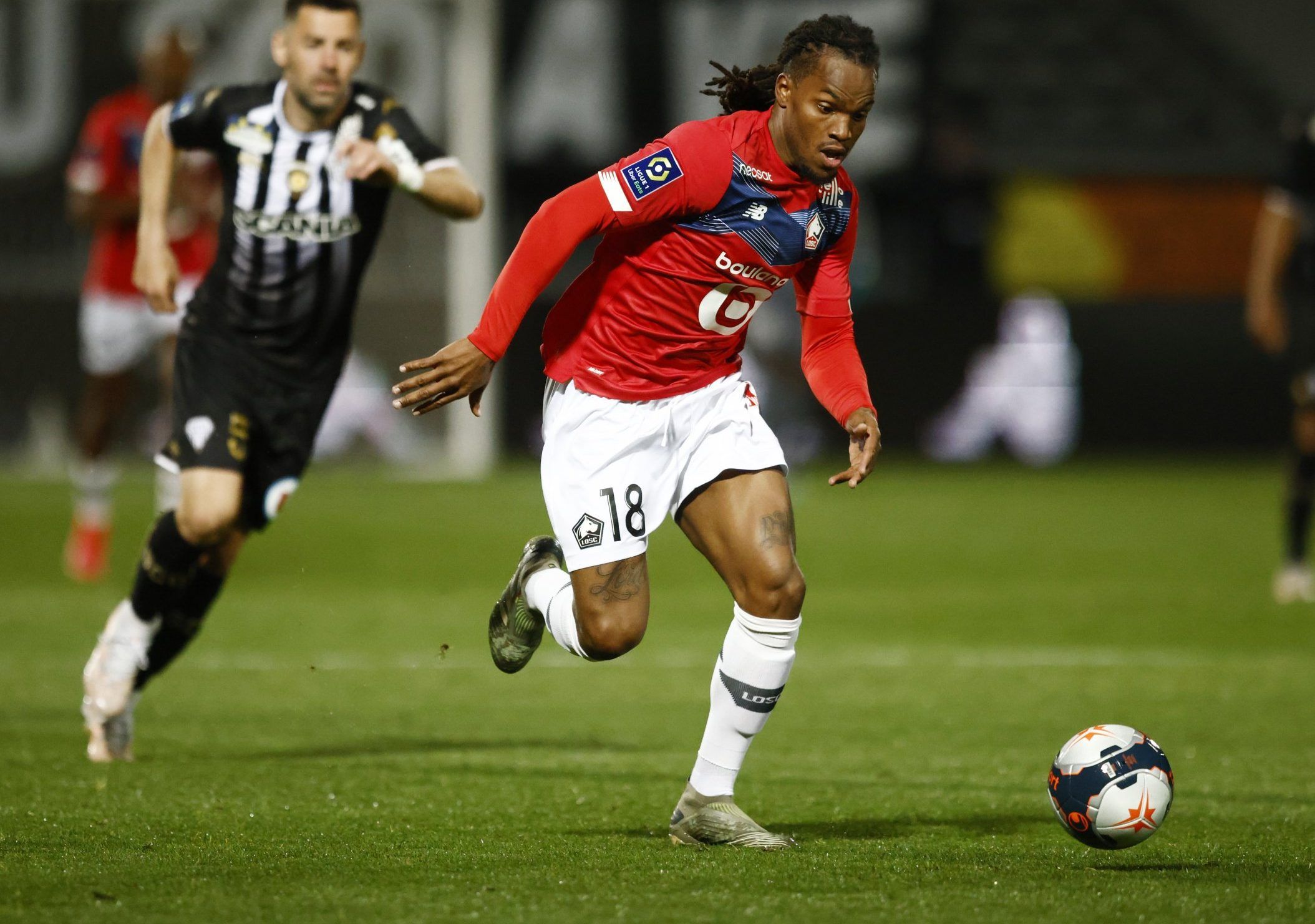 lille midfielder renato sanches on the ball against angers sco in ligue 1