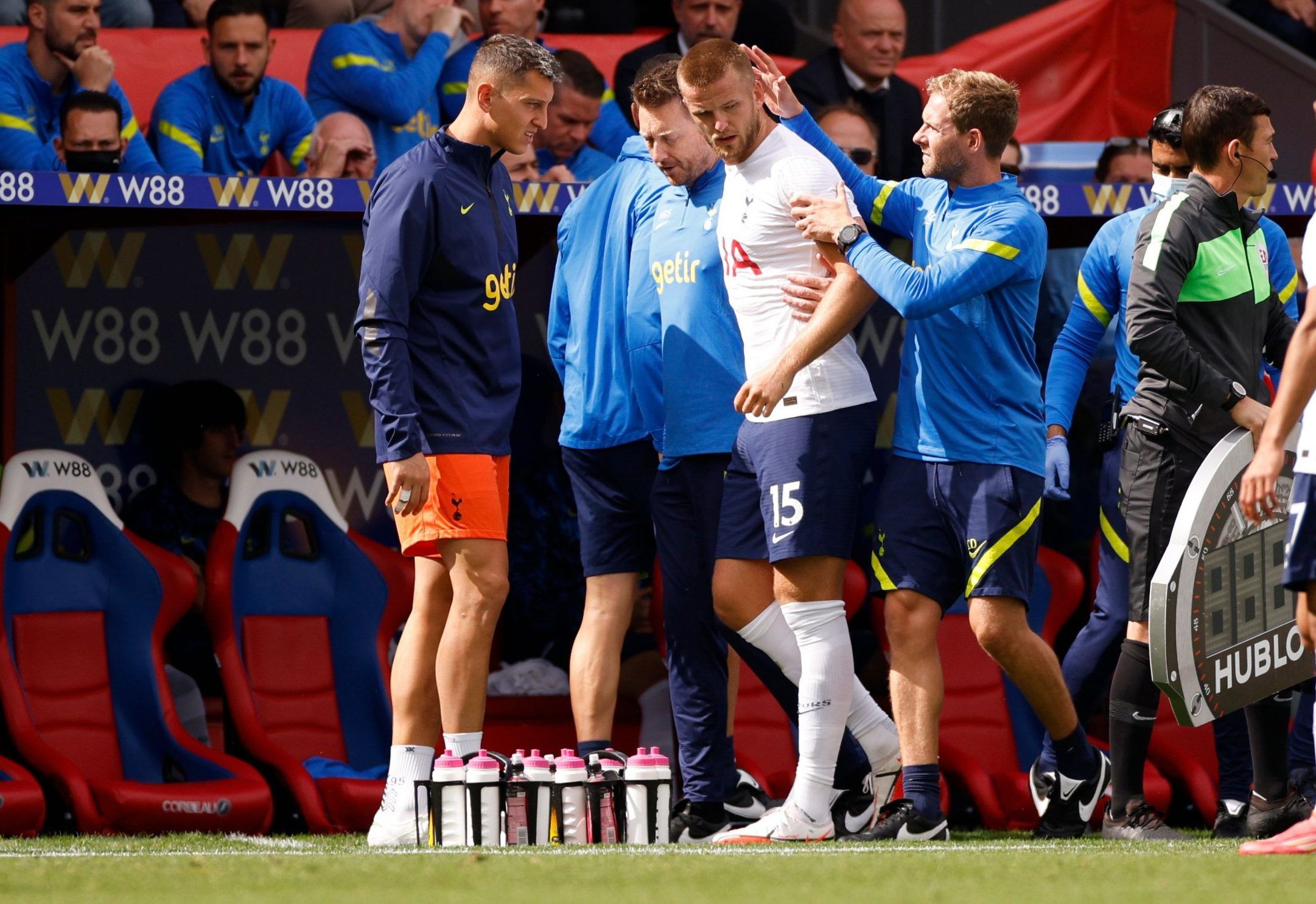 Tottenham Hotspur defender Eric Dier walks off injured against Crystal Palace in the Premier League