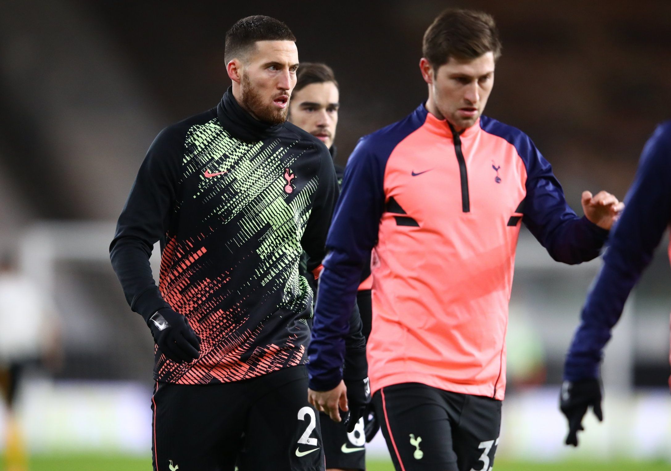 Tottenham Hotspur defender Matt Doherty looks on during warm up against Wolves in the Premier League
