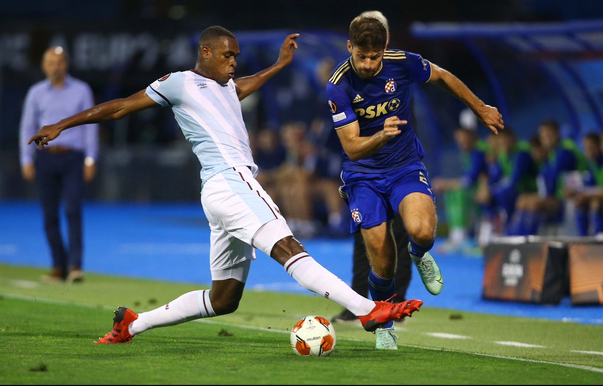 West Ham defender Issa Diop in action against Dinamo Zagreb in the Europa League
