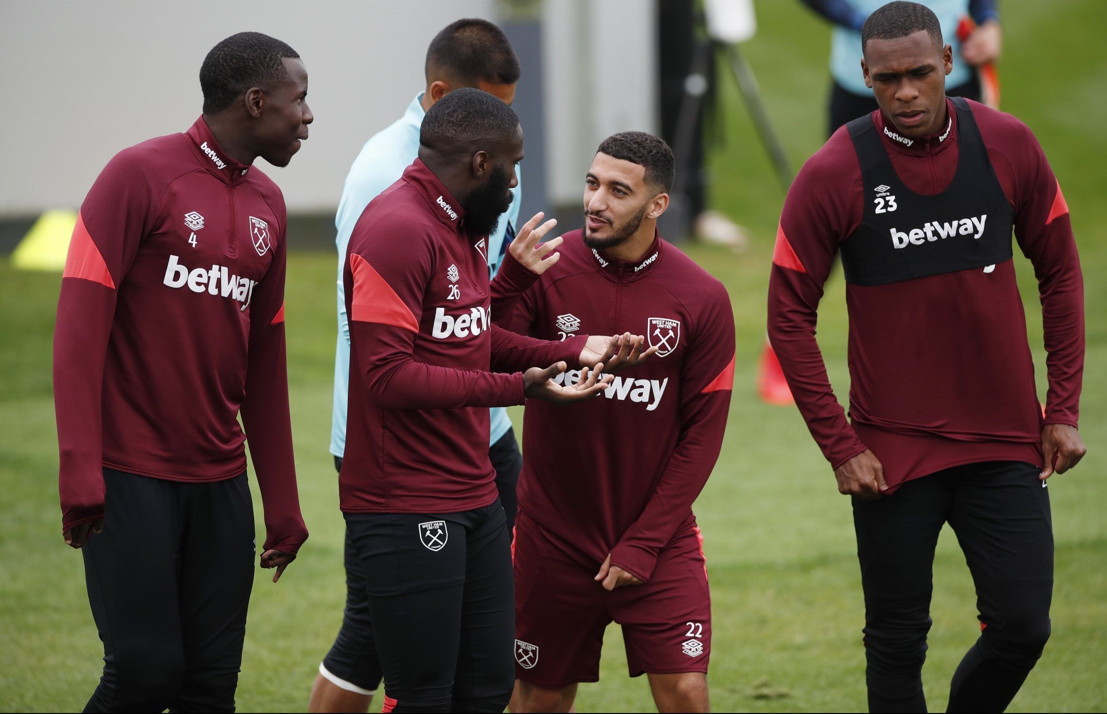 West Ham players during training before Europa League clash with Zagreb