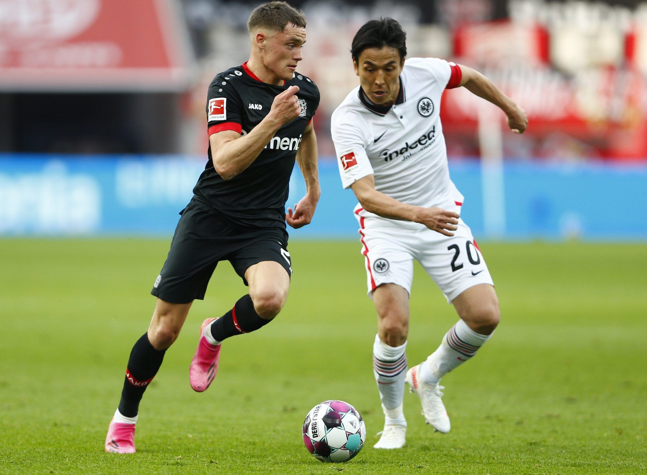 Bayern Munich's Florian Wirtz in action against Frankfurt in the Bundesliga