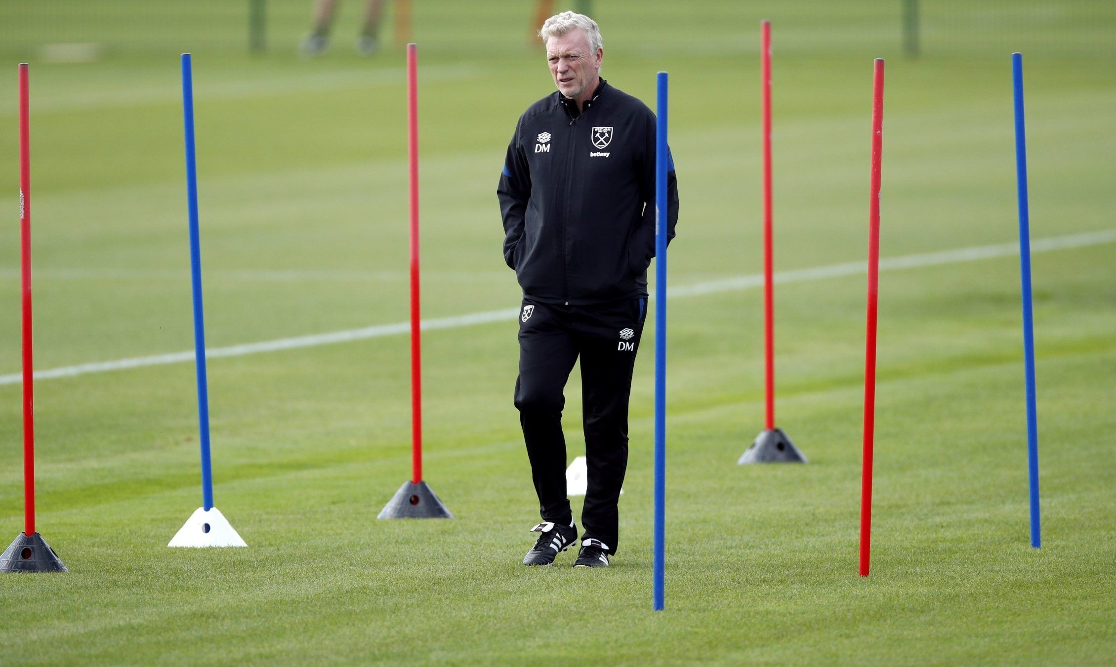 West Ham manager David Moyes during Europa League training at Rush Green