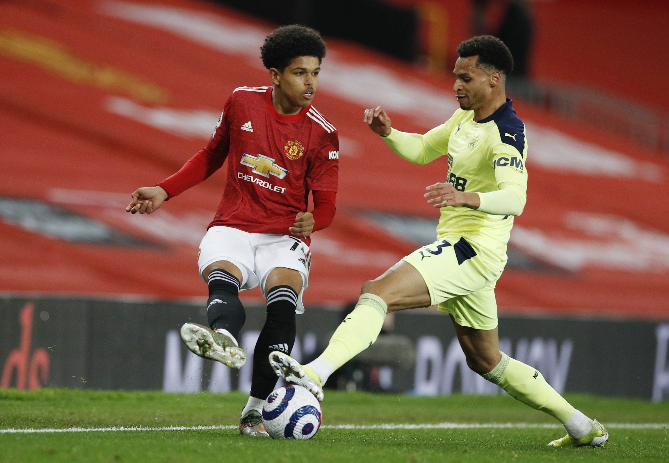 Manchester United forward Shola Shoretire in Premier League action